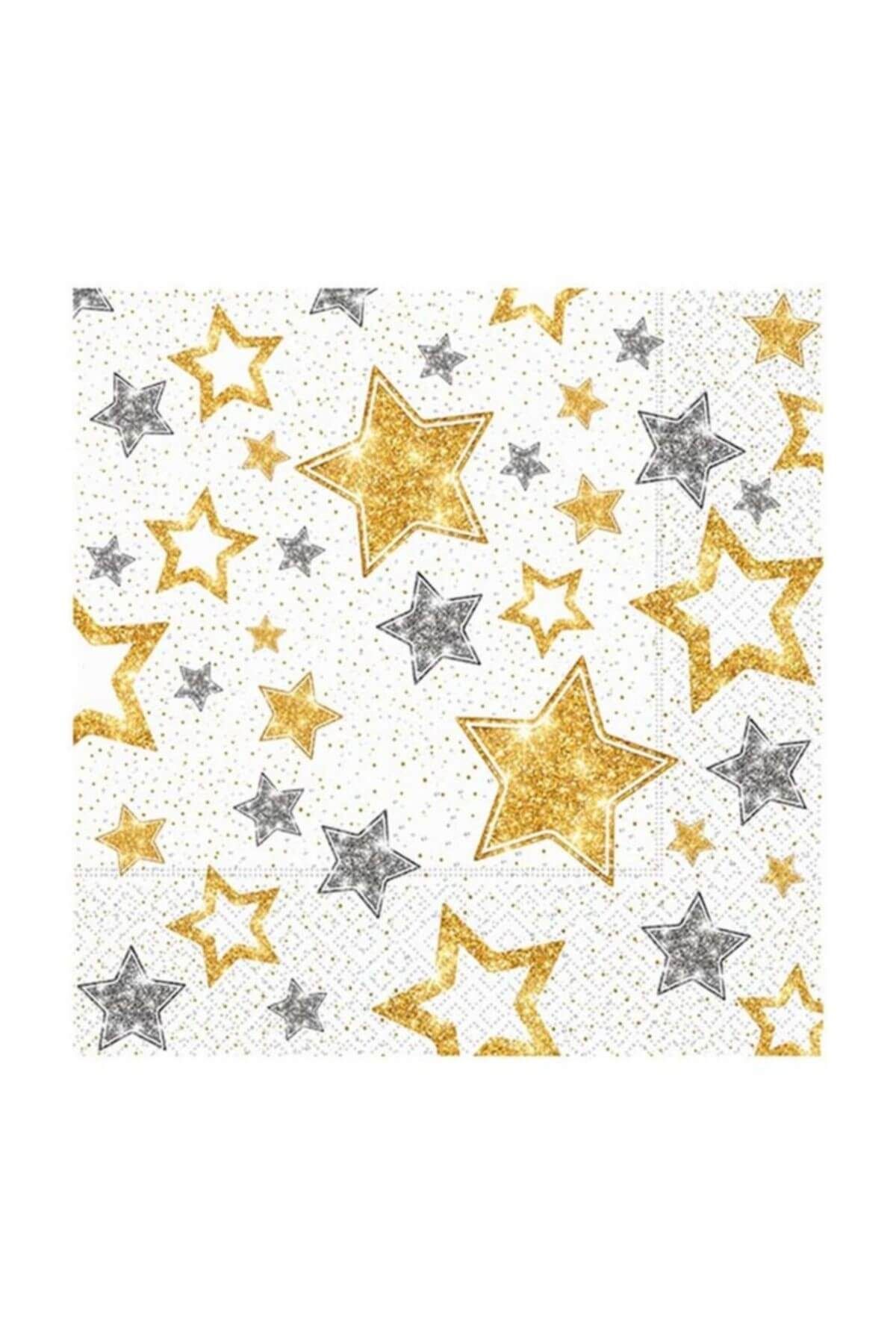 Partijet Yıldızlar Kağıt Peçete Beyaz 33x33cm