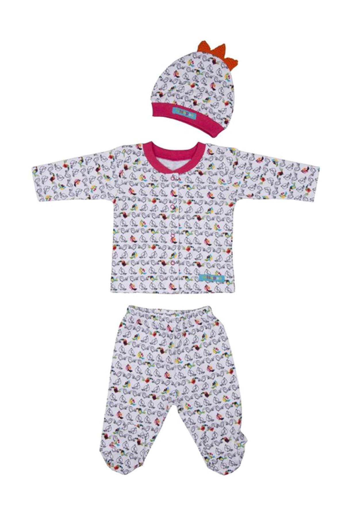Bebepan 1670 Tropical Bebek Pijama Takımı Desenli 0-3 Ay