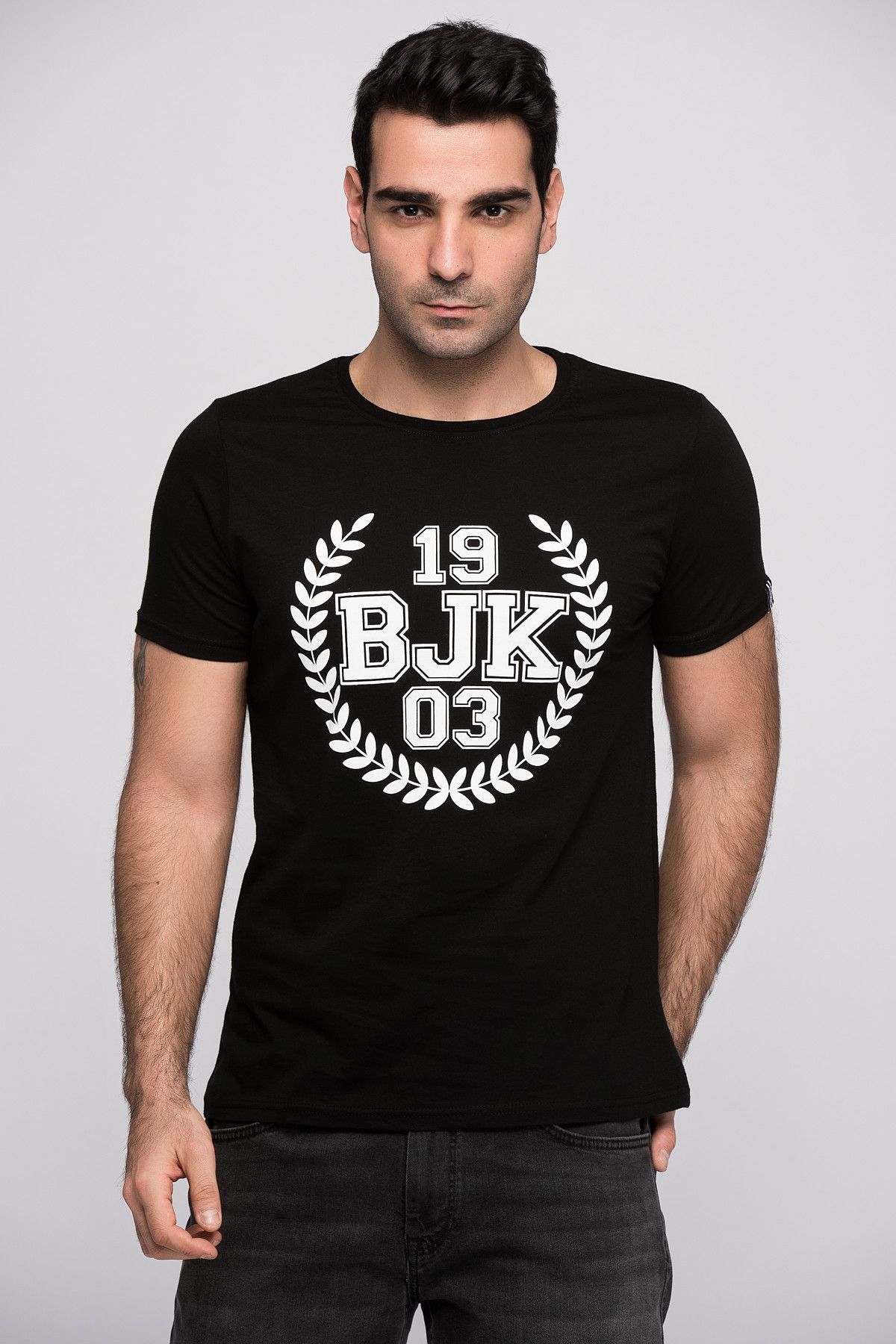 Beşiktaş Siyah Erkek T-Shirt 8Y56E03011