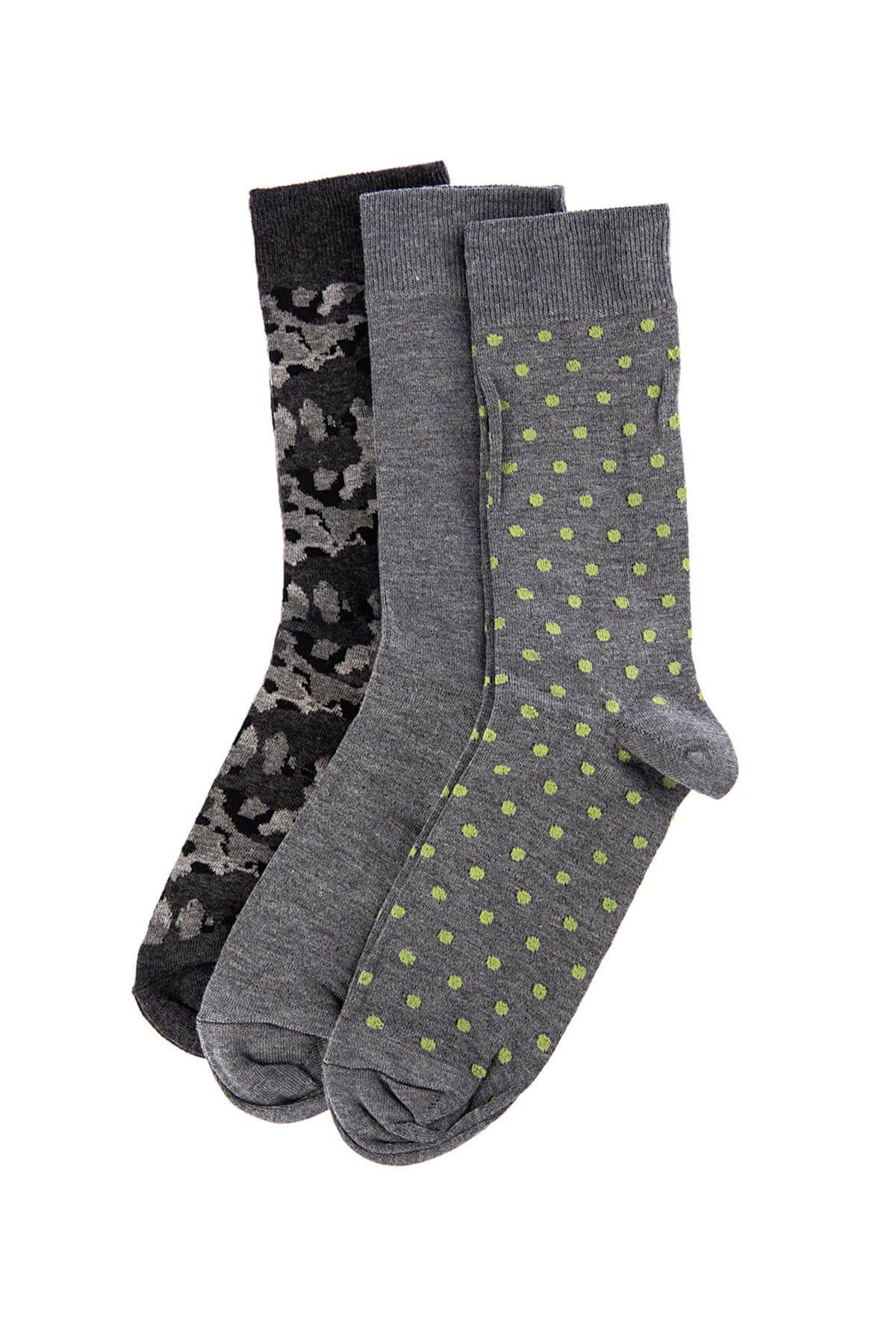 TRENDYOL MAN Çok Renkli Erkek Çorap - 3'Lü Karma Paket TMNAW19BC0016