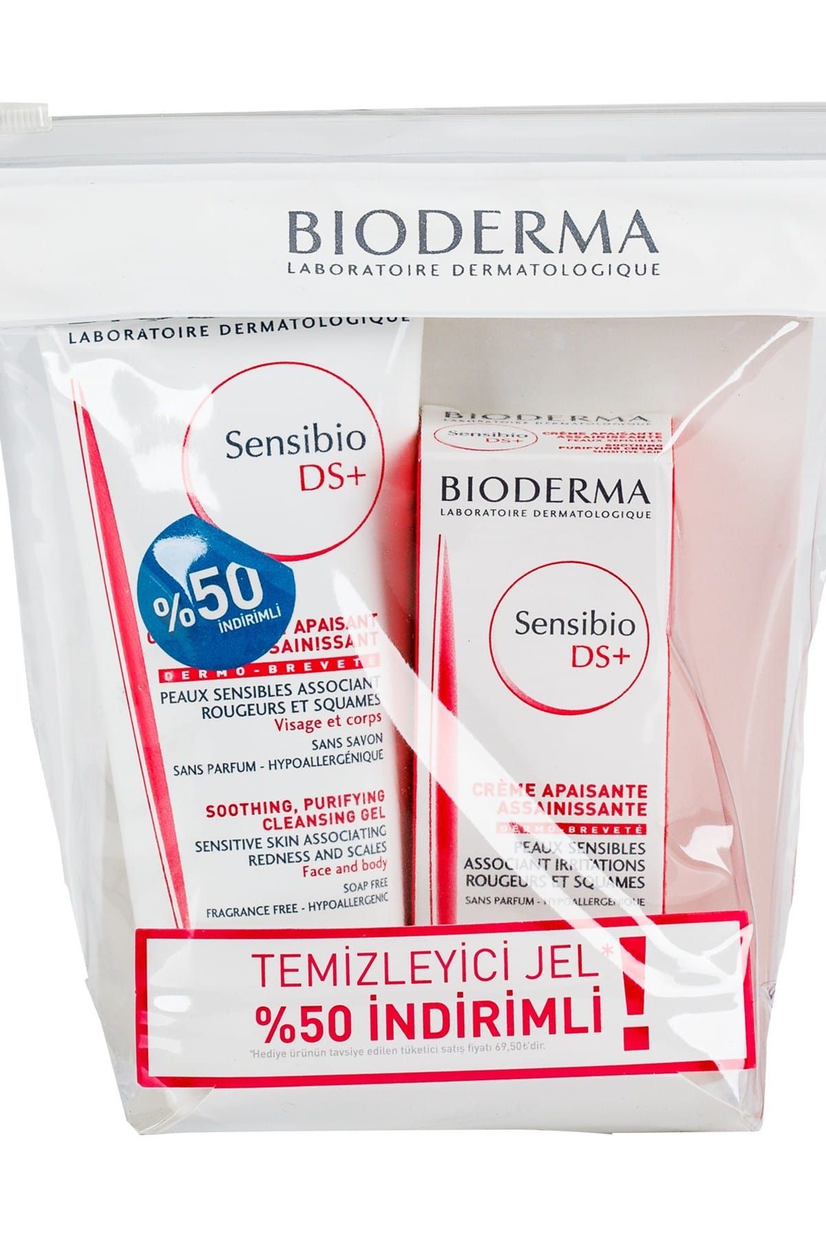 Bioderma Sensibio Ds + Cream 40 ml + Sensibio Ds + Foaming Gel 200 ml Set 8699956512440