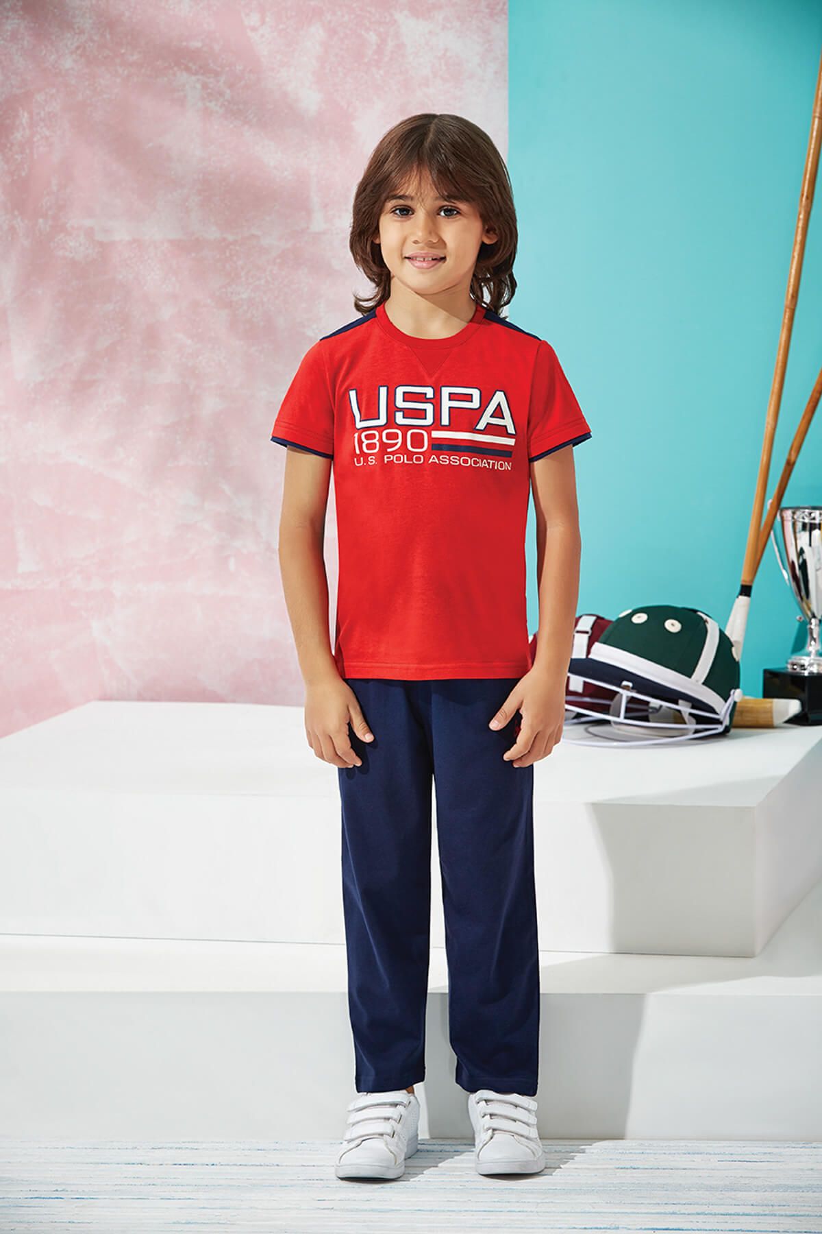 U.S. Polo Assn. Kırmızı Us Polo Erkek Garson Pijama Takımı - 6141