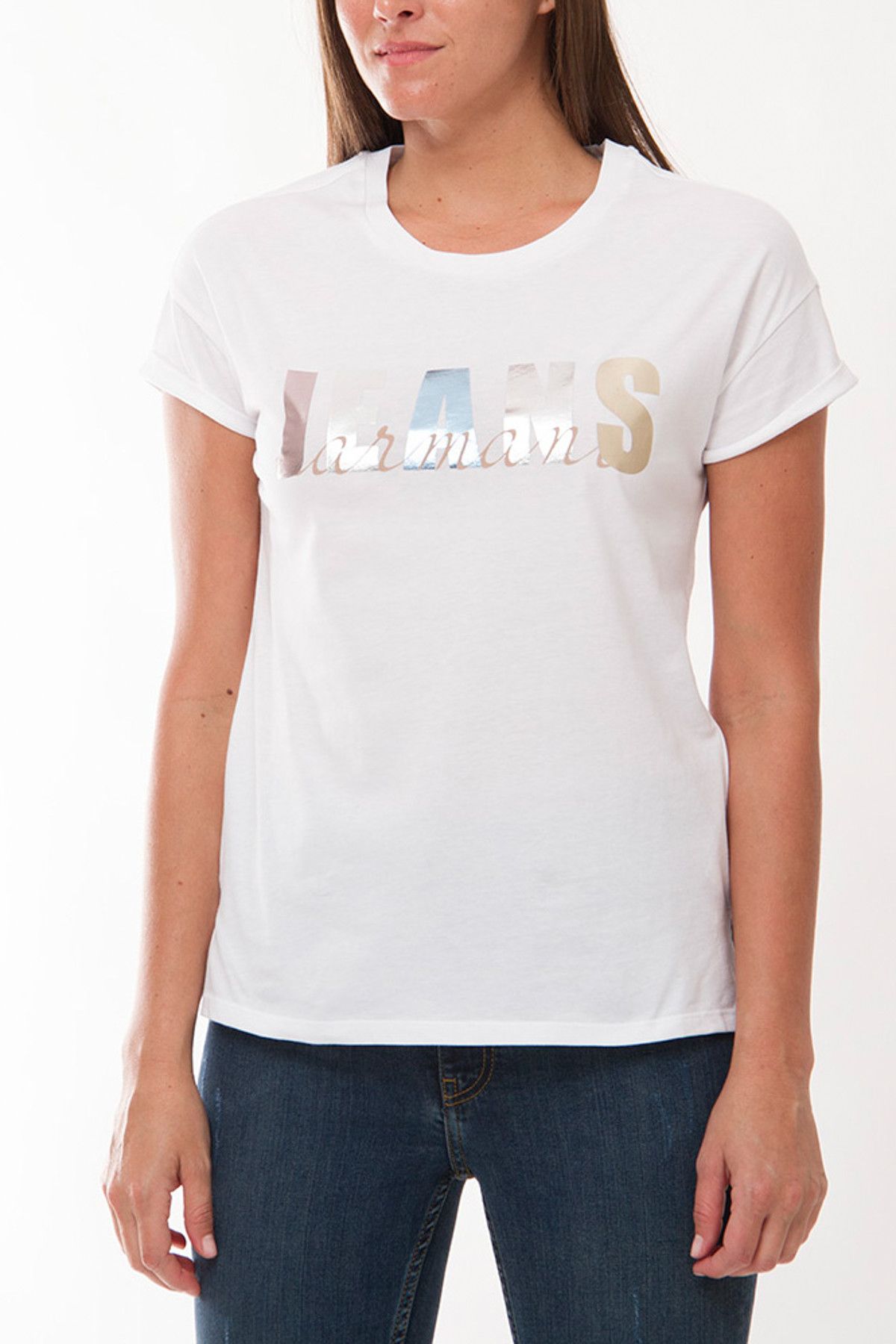 Armani Jeans Beyaz Kadın T-Shirt Ajw05