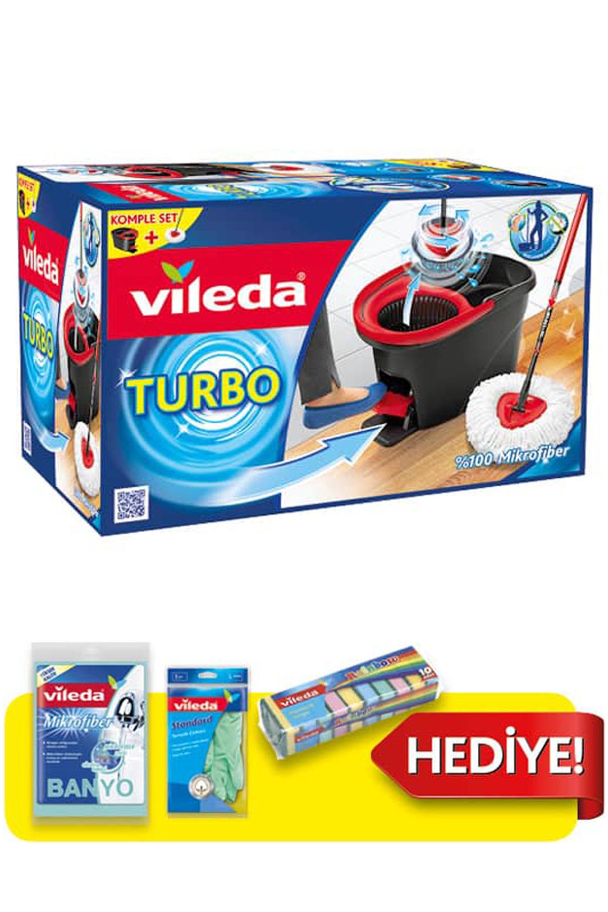 Vileda Turbo Pedallı Temizlik Seti (Hediyeli Set) 7777777174525
