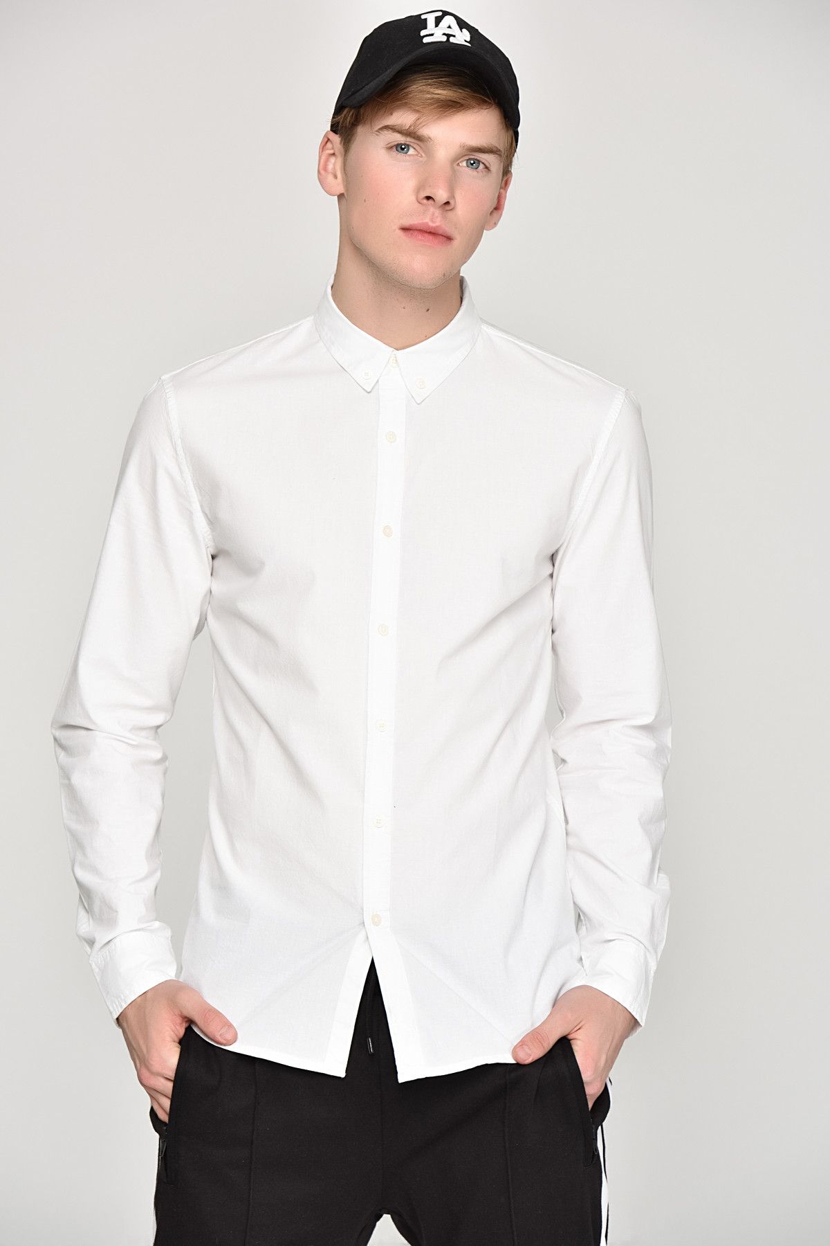 Bershka Erkek Beyaz Gömlek 2016-5895-239