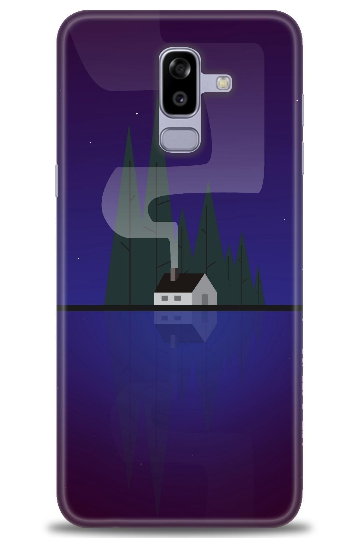 Noprin Samsung Galaxy A6 Plus 2018 Kılıf Hd Baskılı Kılıf - House Lake + Nano Micro Ekran Koruyucu