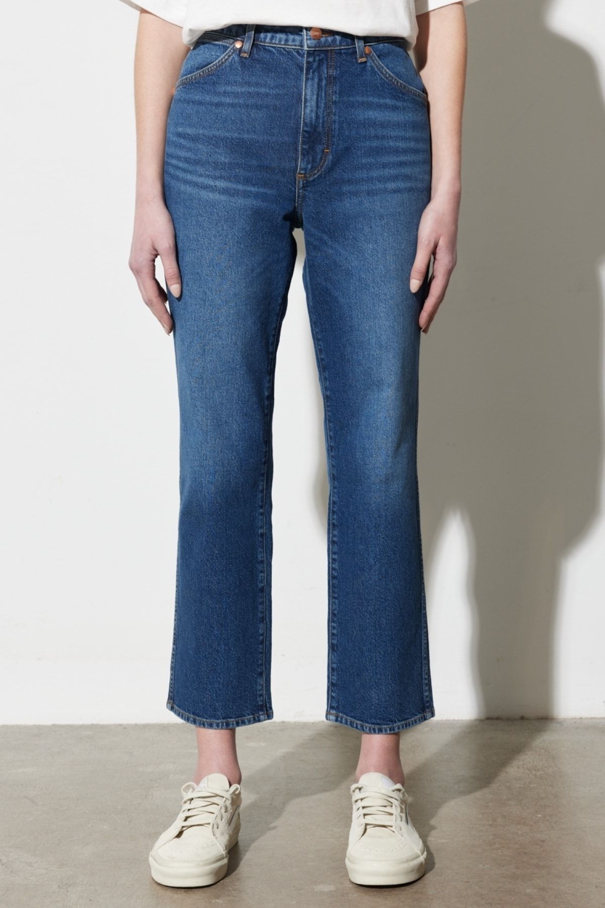Wrangler Wild West Straight Fit Düz Kesim Yüksek Bel Düz Paça %100 Pamuk Mavi Kadın Jean Denim Kot Pantolon