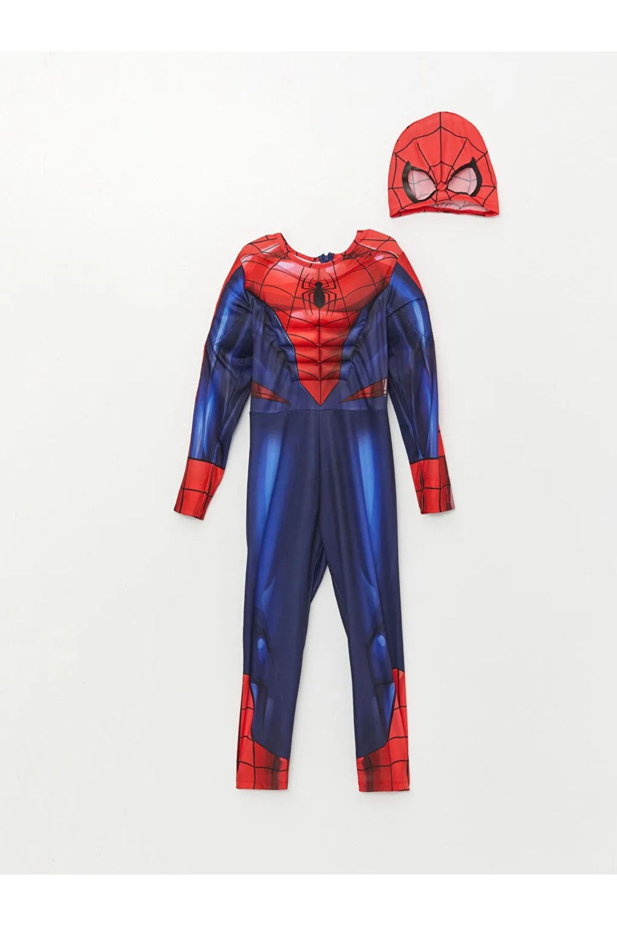 LC Waikiki Lisanslı Dolgulu Kaslı Bisiklet Yaka Spiderman Baskılı Uzun Kollu Erkek Çocuk Kostüm Maskeli