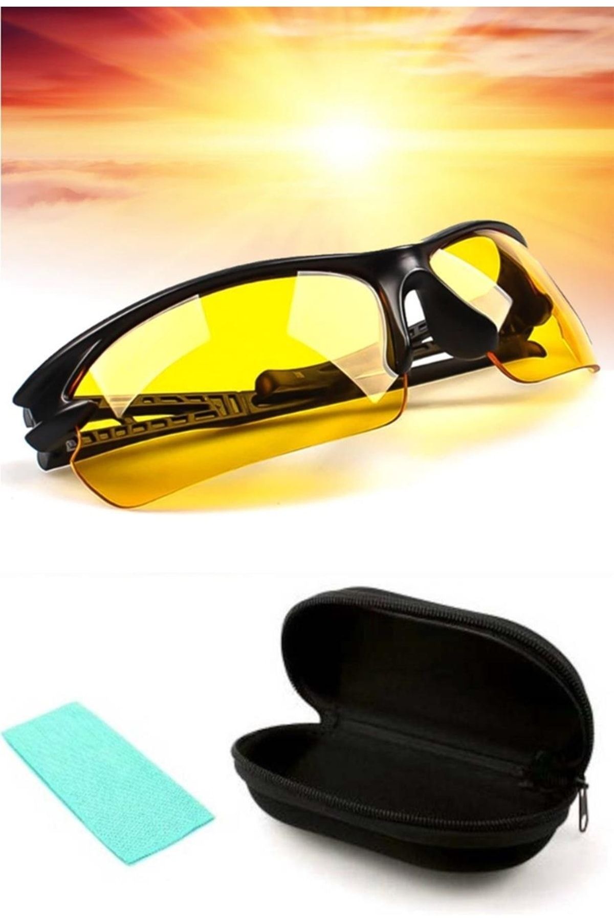 MasterCar Sarı Renk Prime Uv400 Rüzgar Korumalı Plaj Gözlüğü Motosiklet Ve Bisiklet Kullanım Sürüş Gözlüğü