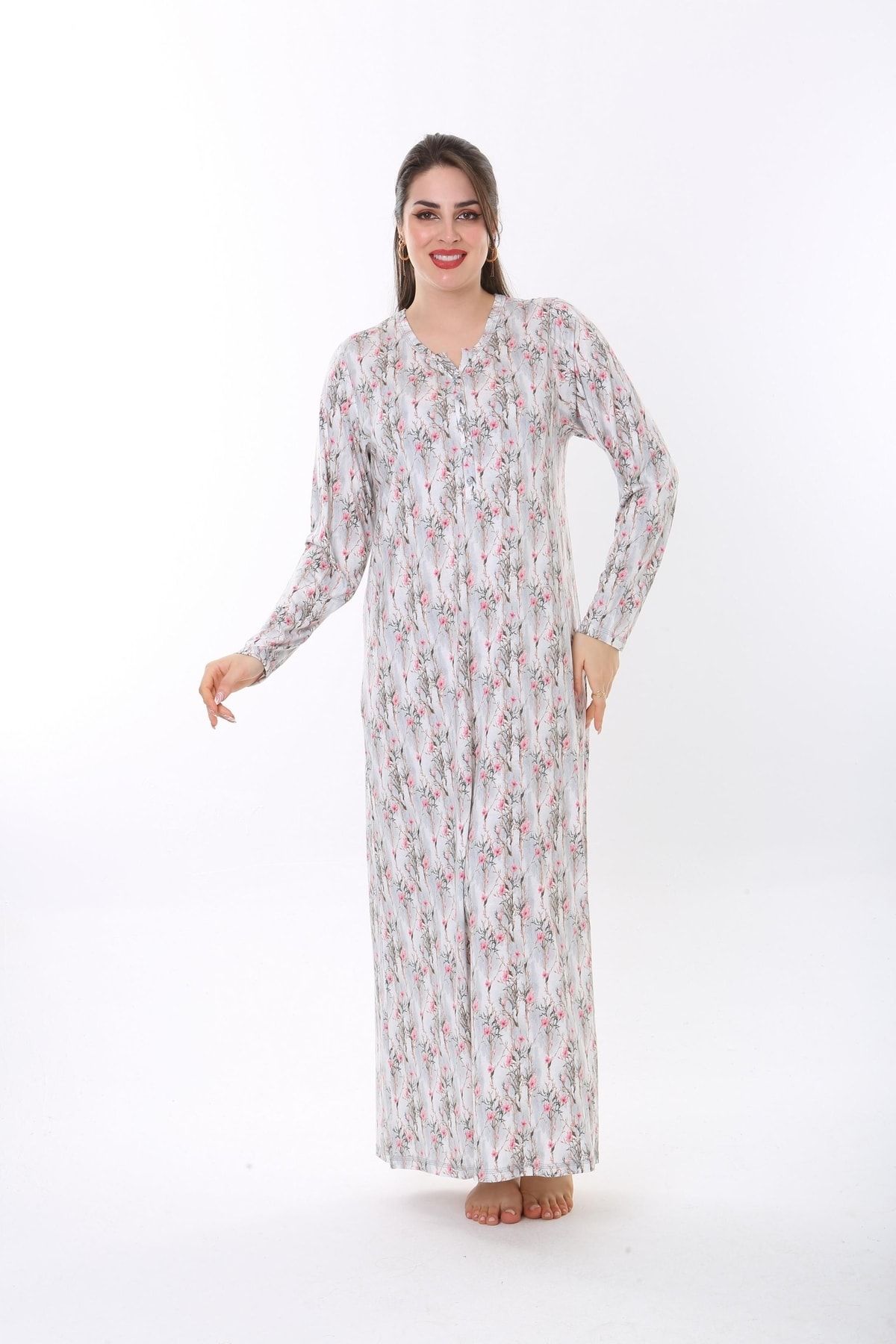 Etoile Kadın Bambu Uzun Ev Elbisesi Gecelik 72714