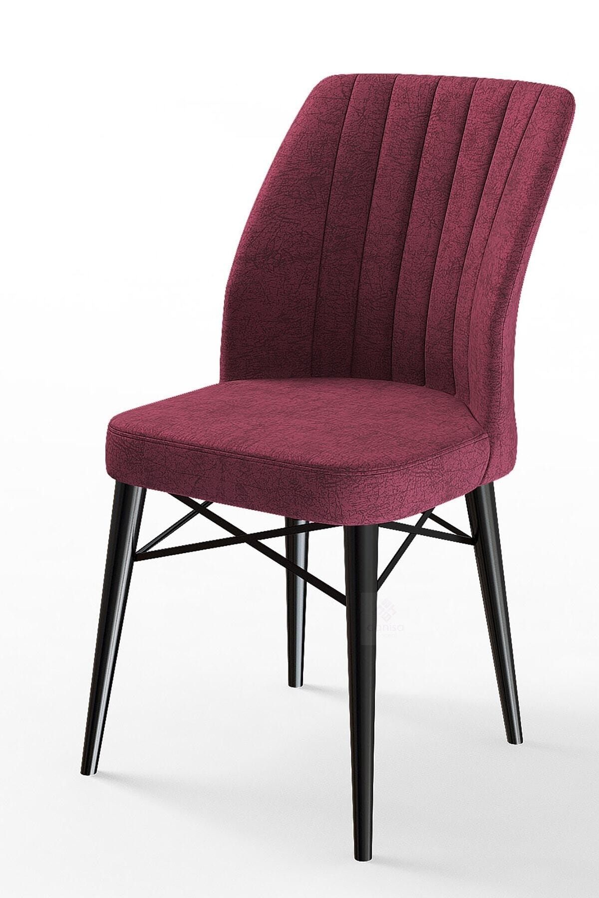 Canisa Concept Flex Serisi Bordo Renk Ayaklı Sandalye
