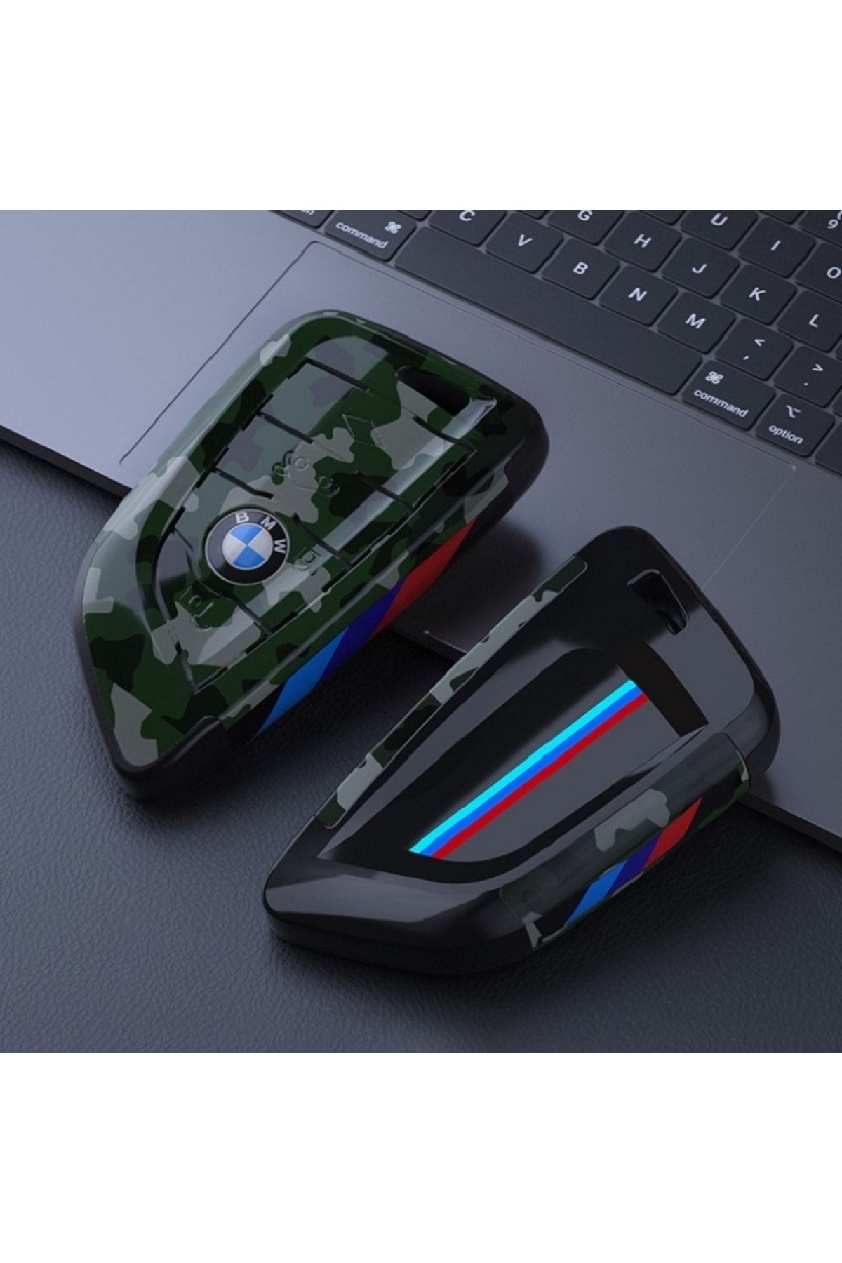 idealaksesuar Bmw Anahtarlık Askeri Desenli Anahtar Kılıfı Sert Plastik Şık Tasarım G X Serisi Uyum Car Keychain
