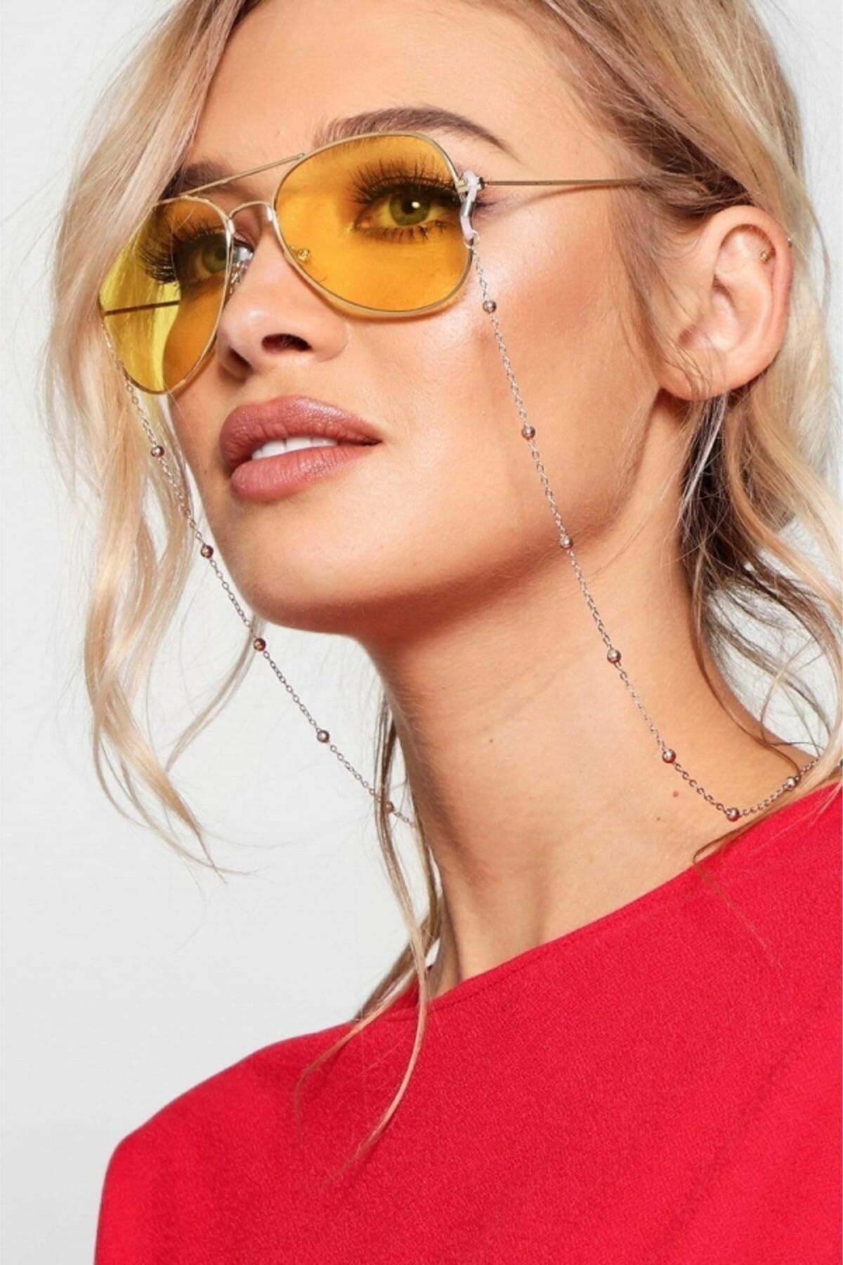 X-Lady Accessories Gözlük Zinciri Chic Minik Toplu Silver