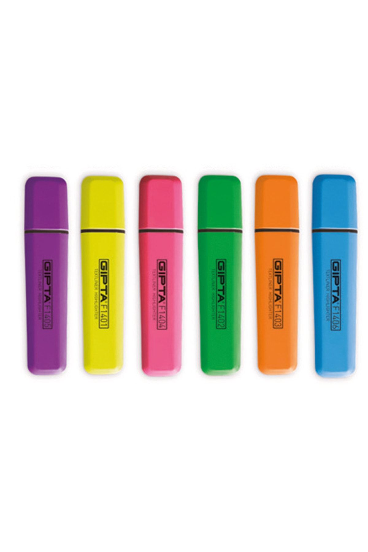 Gıpta Fosforlu Işaretleme Kalemi Set 6 Renk - Kesik Uç Florasan Canlı Renkler