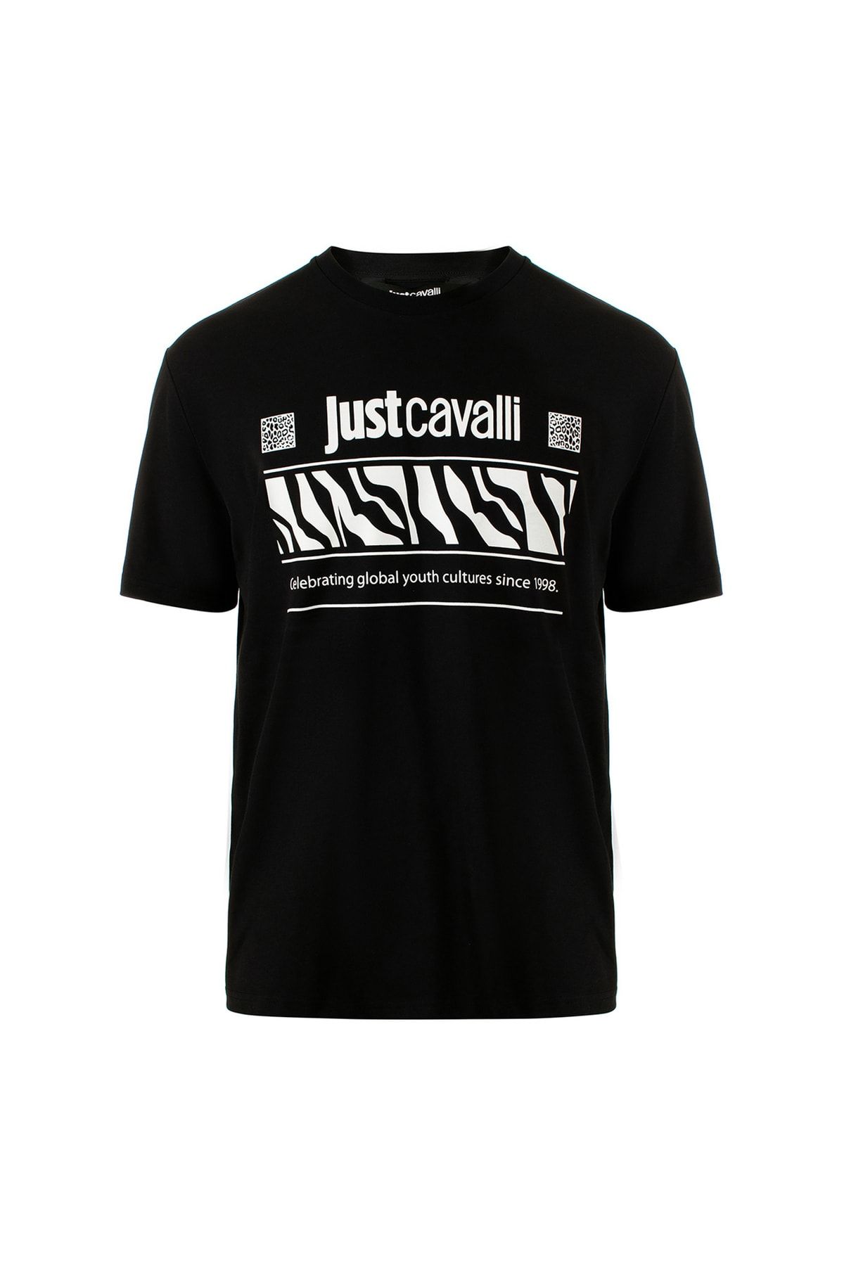 Just Cavalli Bisiklet Yaka Siyah Erkek T-shirt 74obhe04cj110899