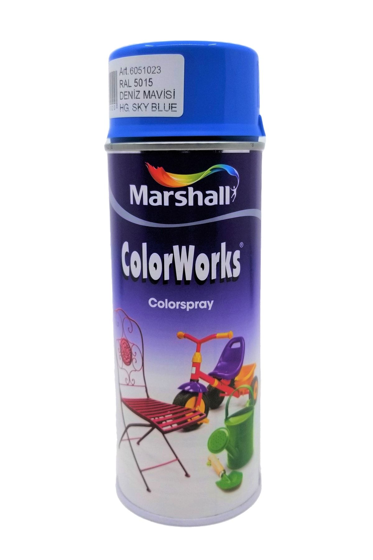 Marshall Colorworks Sentetik Sprey Boya 400ml Deniz Mavisi
