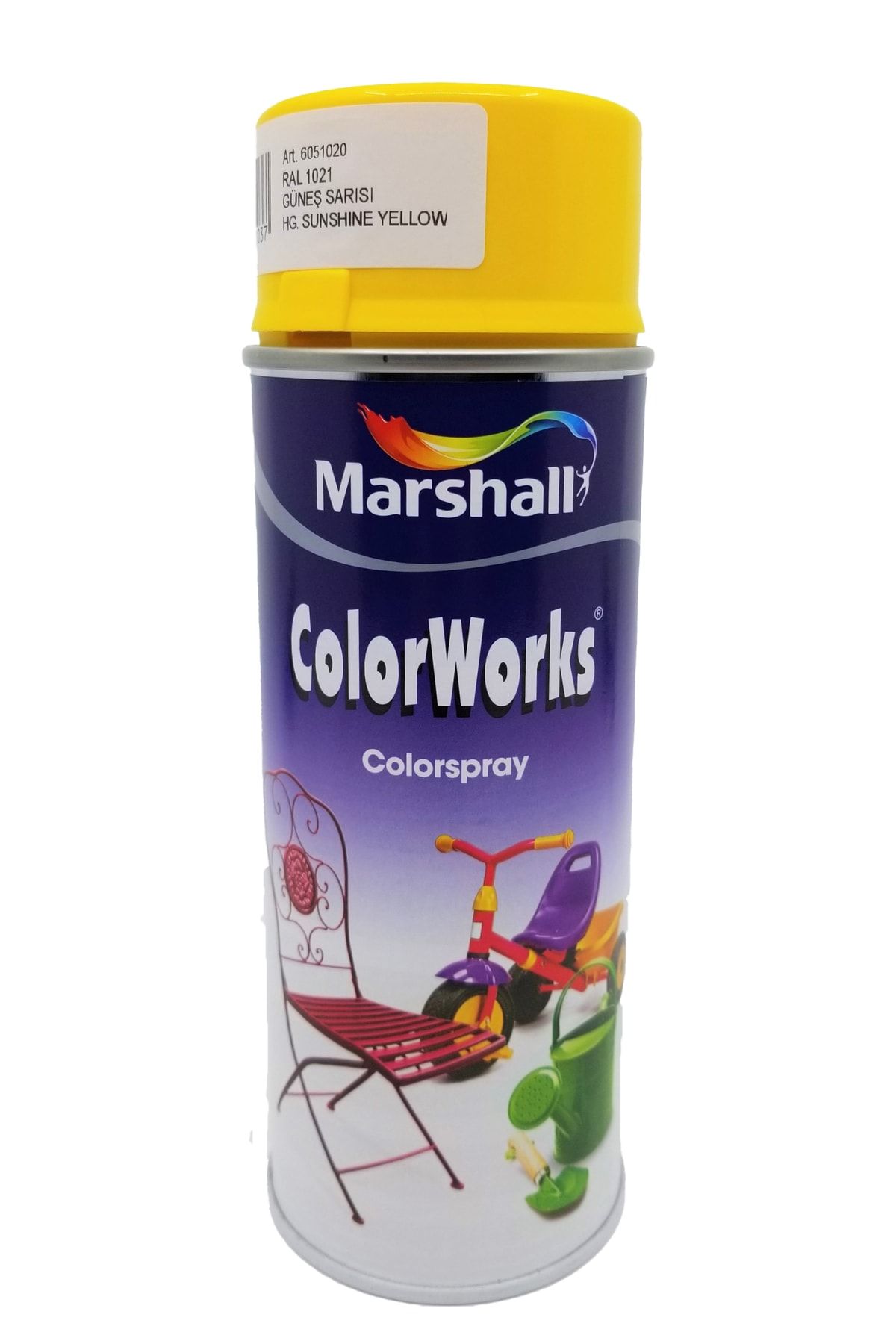 Marshall Colorworks Sentetik Sprey Boya 400ml Güneş Sarısı
