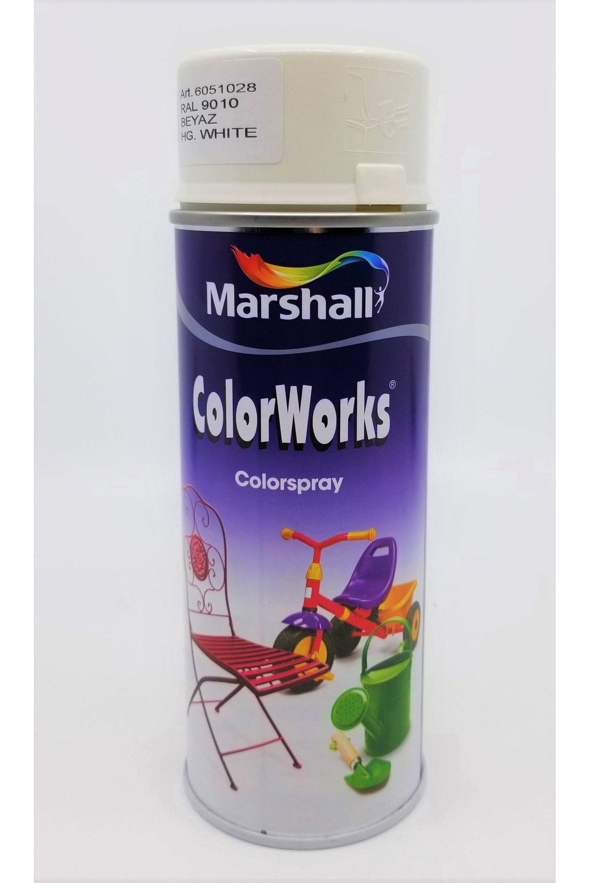 Marshall Colorworks Sentetik Sprey Boya 400ml Parlak Beyaz