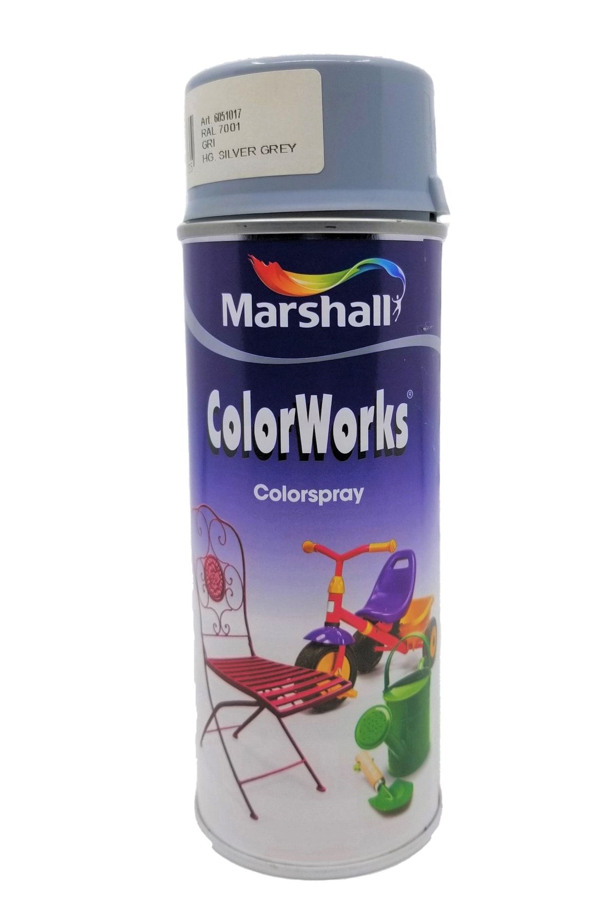 Marshall Colorworks Sentetik Sprey Boya 400ml Düz Gri