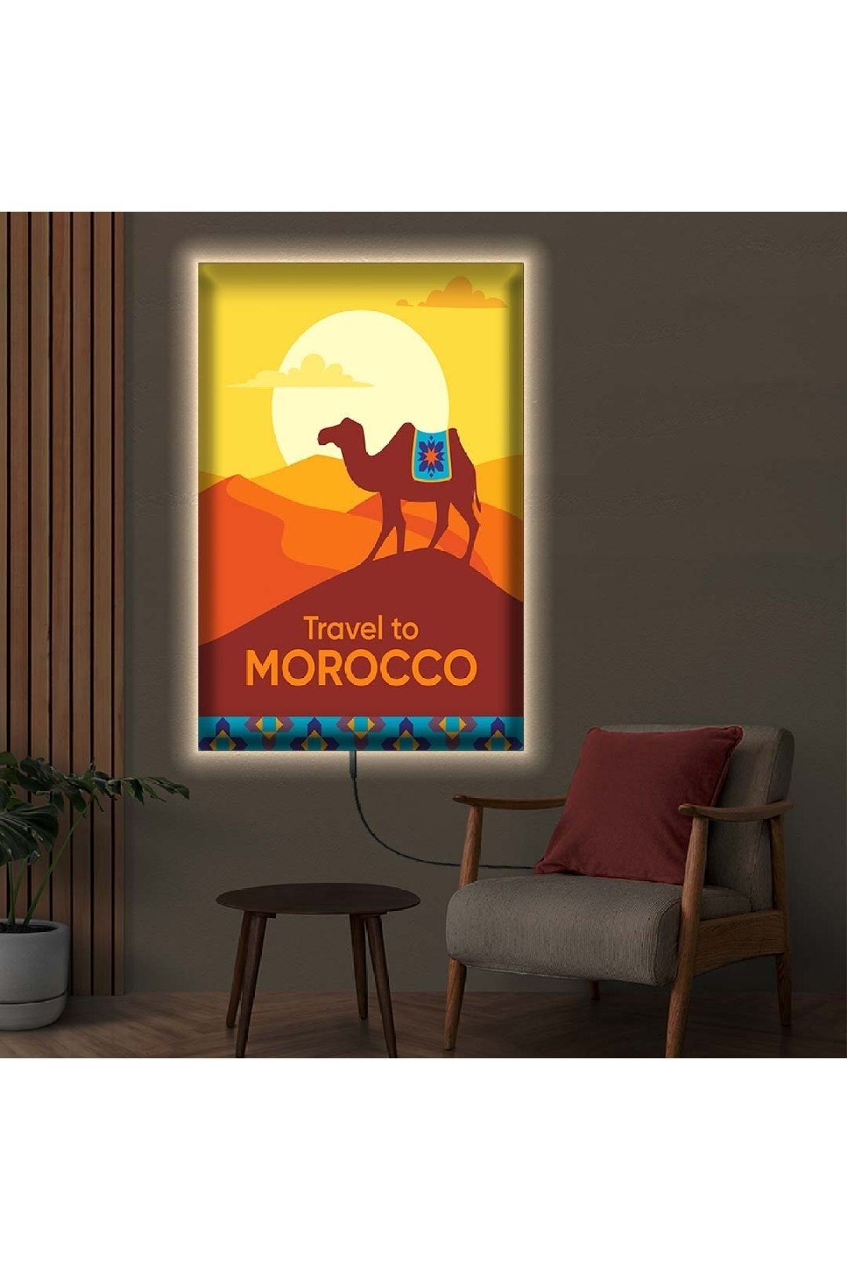 Zevahir Mobilya Dekorasyon Ledli 70x100 Morocco Fas Kanvas Tablo