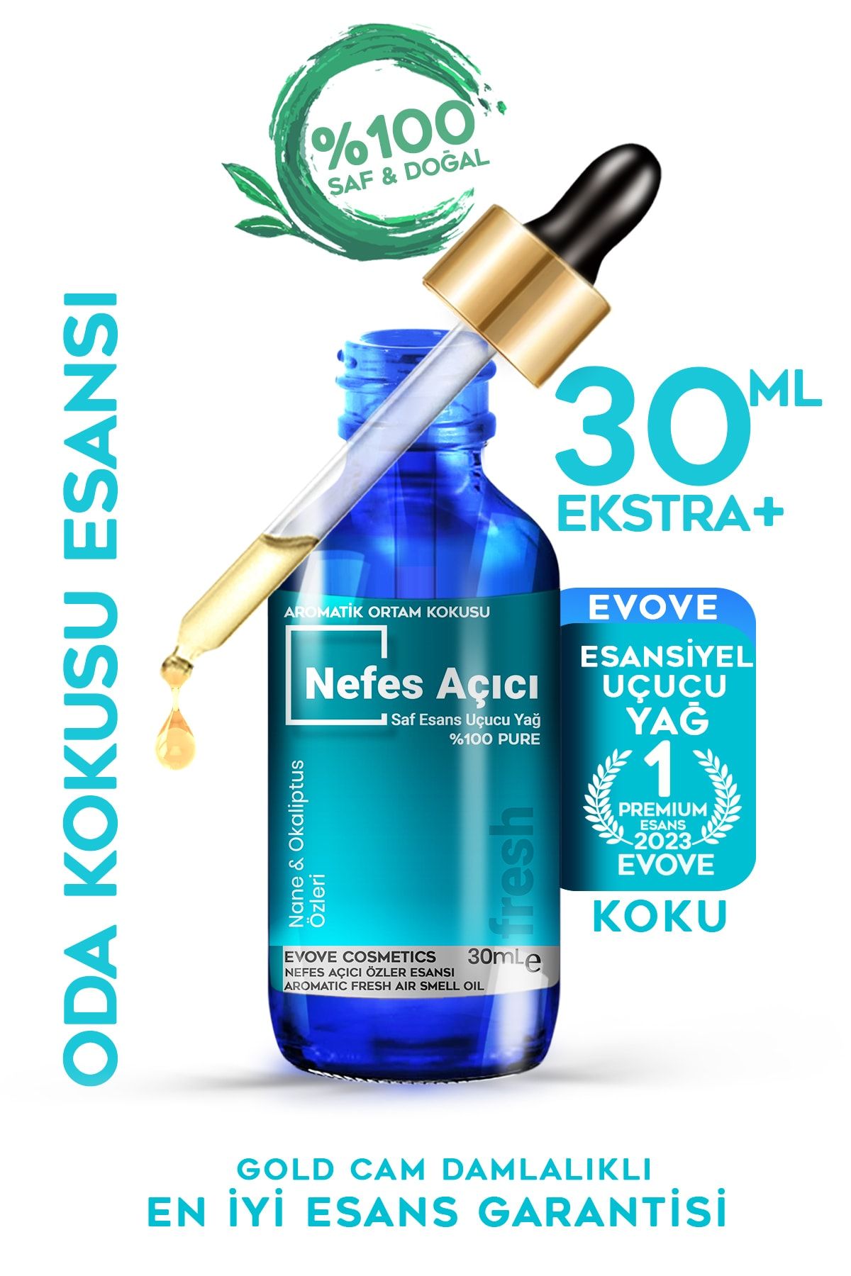 Evove Cosmetics Nefes Açıcı Esansiyel Yağ Oda Kokusu Mega Boy 30ml Difüzör Buhar Makinesi Uçucu Buhardanlık Yağı