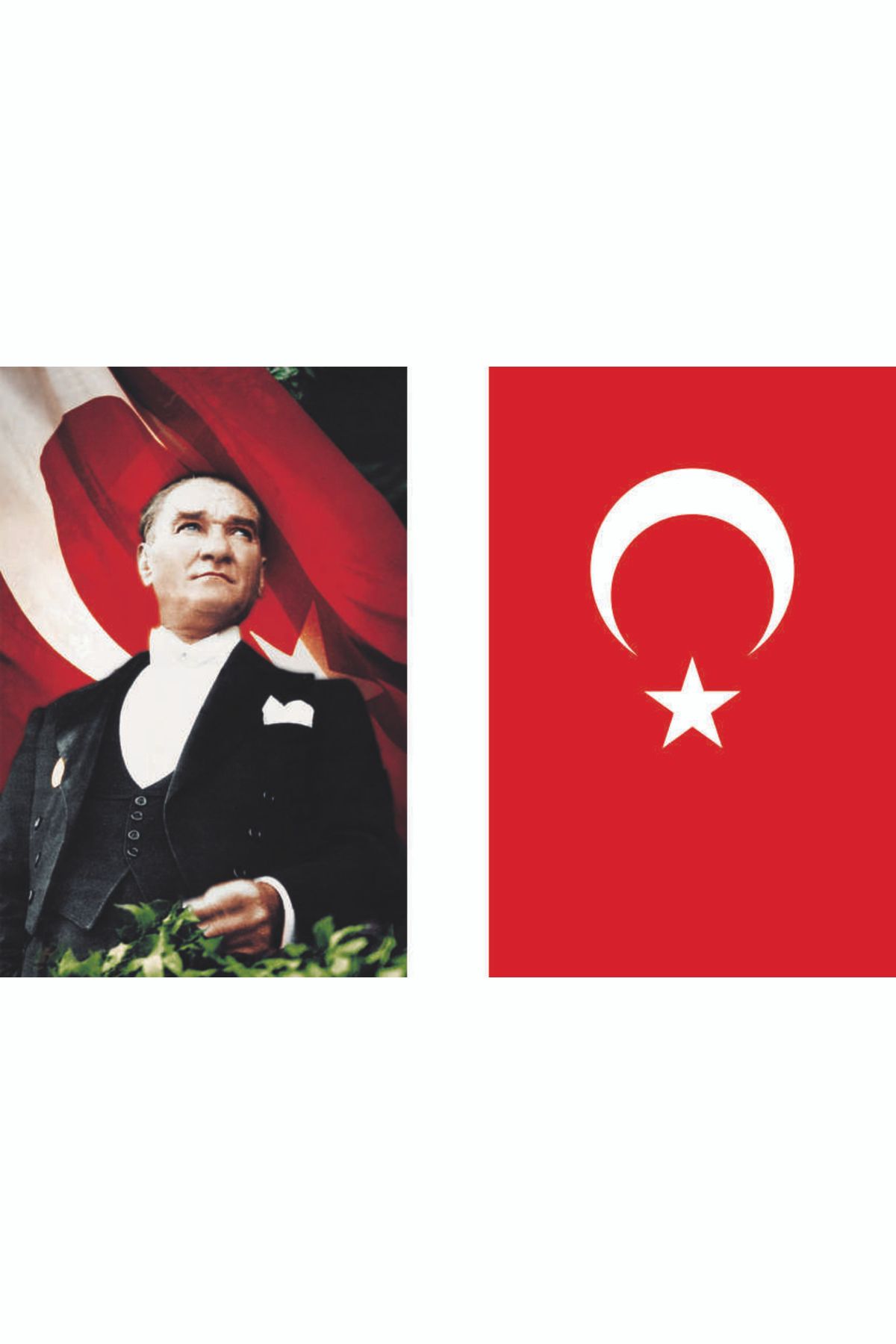 bayrakal  Atatürk ve Türk Bayrağı Ikili Set 100x150cm
