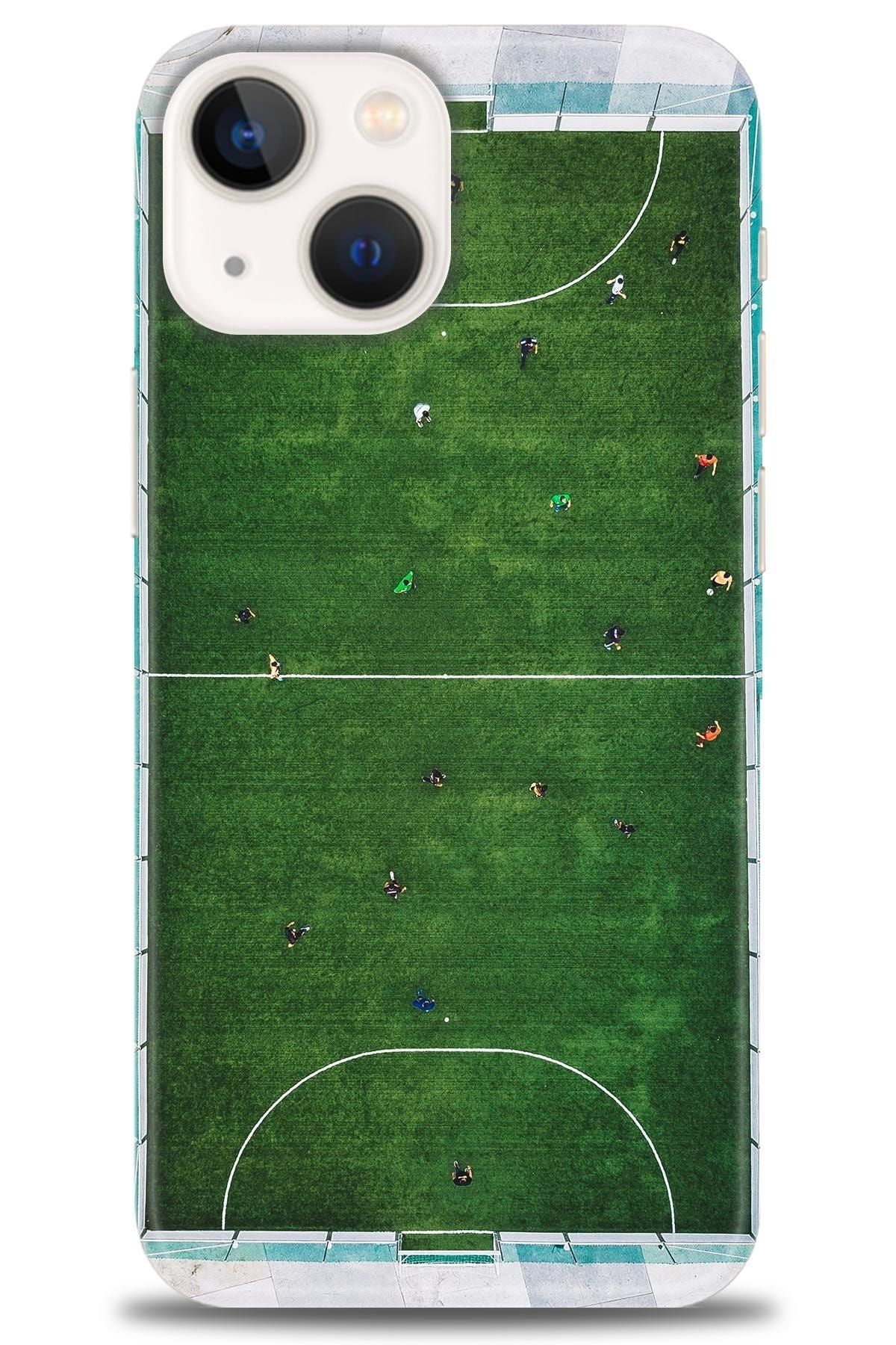 Noprin Apple Iphone 13 Mini Kılıf Hd Baskılı Kılıf - Futbol Sahası + Nano Micro Ekran Koruyucu