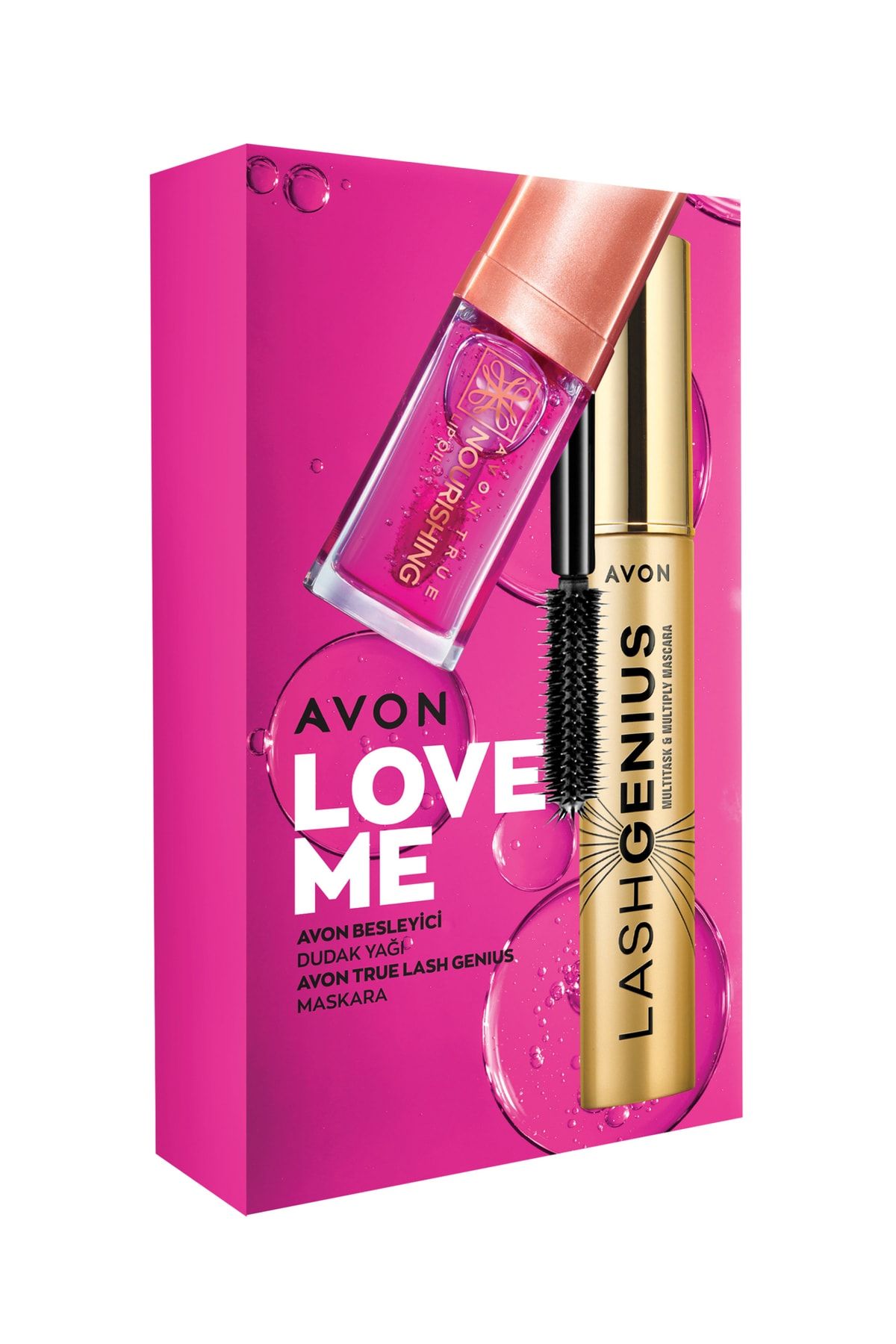 Avon Love Me Nourishing Dudak Yağı Blossom ve Genius Maskara Hediye Paketi