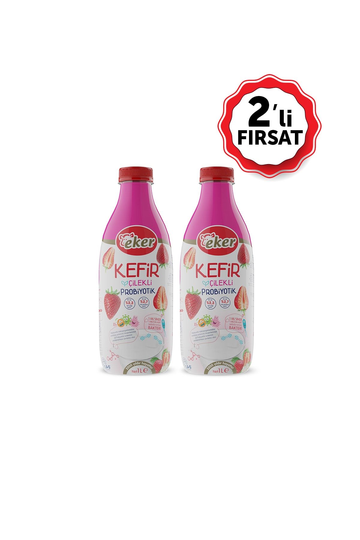 Eker Çilekli Probiyotik Kefir 1 lt