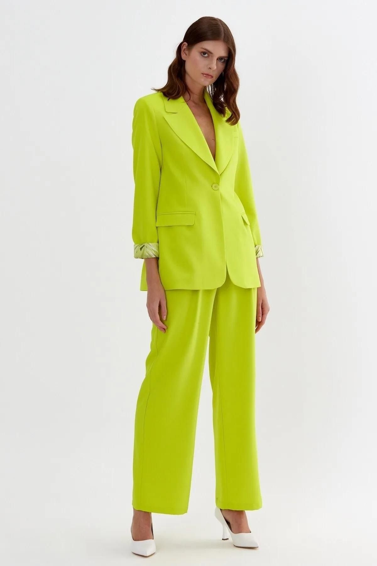 Batik Blazer Ceket Yağ Yeşili