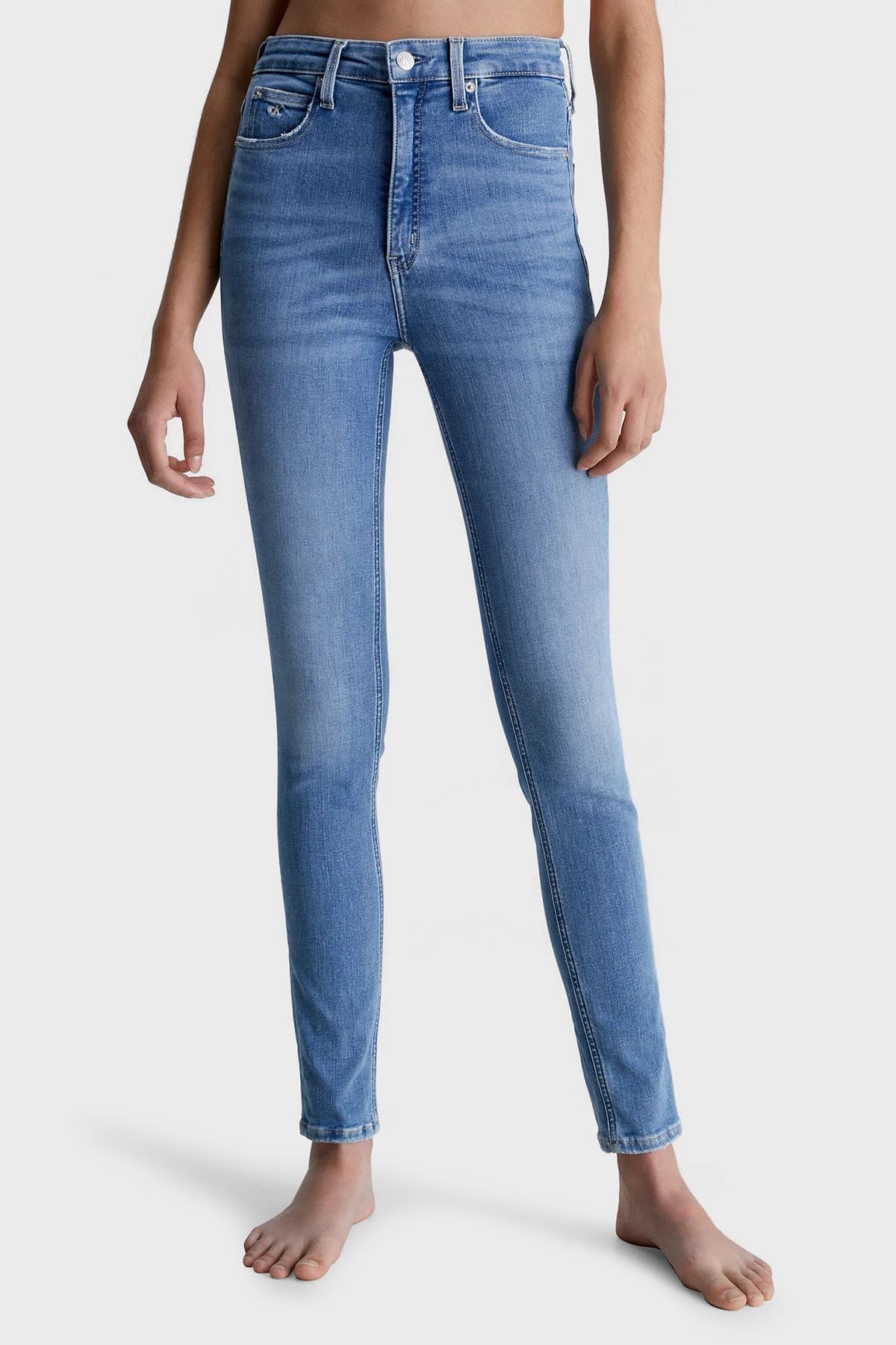 Calvin Klein Pamuklu Yüksek Bel Dar Paça Skinny Fit Jeans Kot Pantolon J20j22062