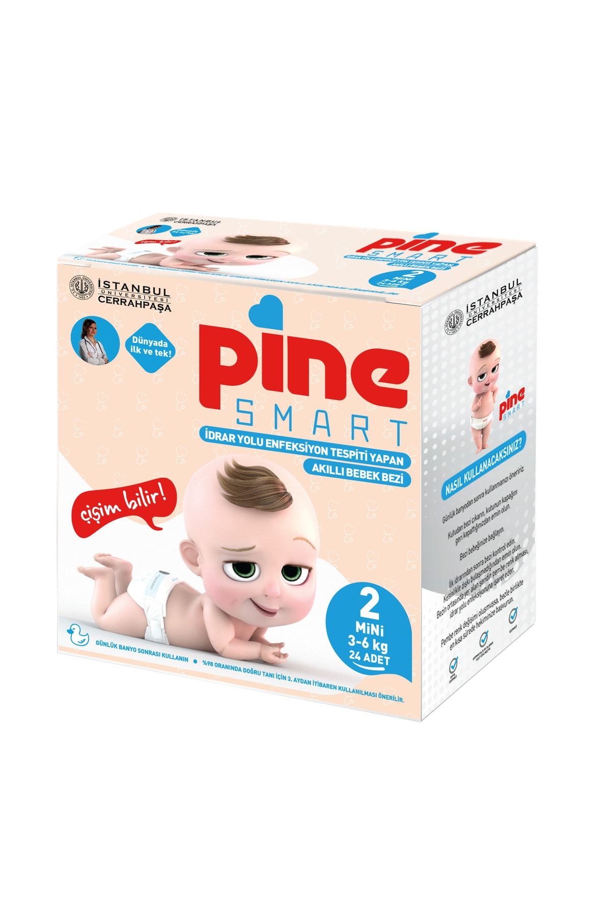 Pine Smart Akıllı Bebek Bezi No 2 Mini 3-6 Kg 24 Adet