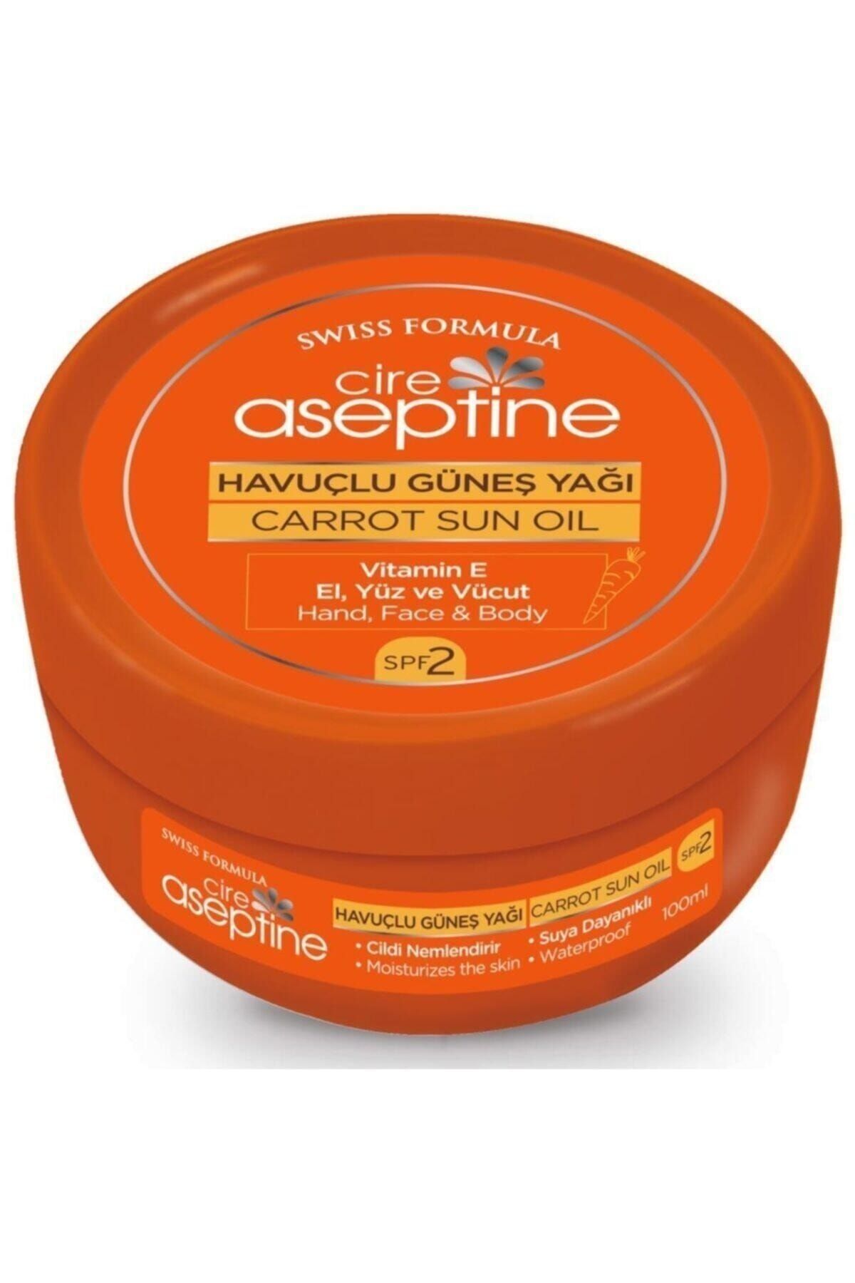 Cire Aseptine Cire Aceptıne Sun Havuçlu Güneş Yağı Kavanoz 100ml