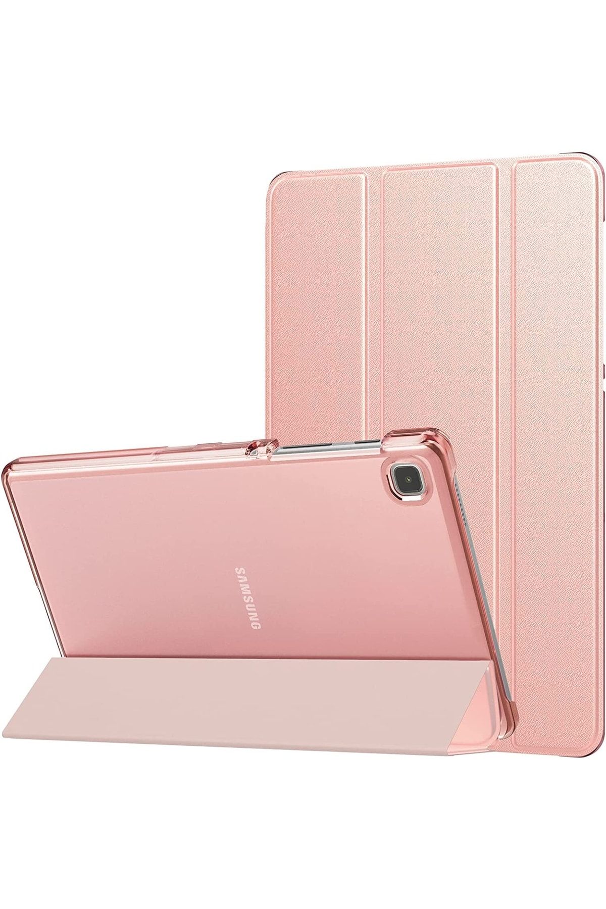 m.tk moveteck Samsung Galaxy Tab A7 Lite 8.7 Inç Sm-t220 Tablet Kılıfı Akıllı Smart Uyku Modlu Katlanabilir Şeffaf