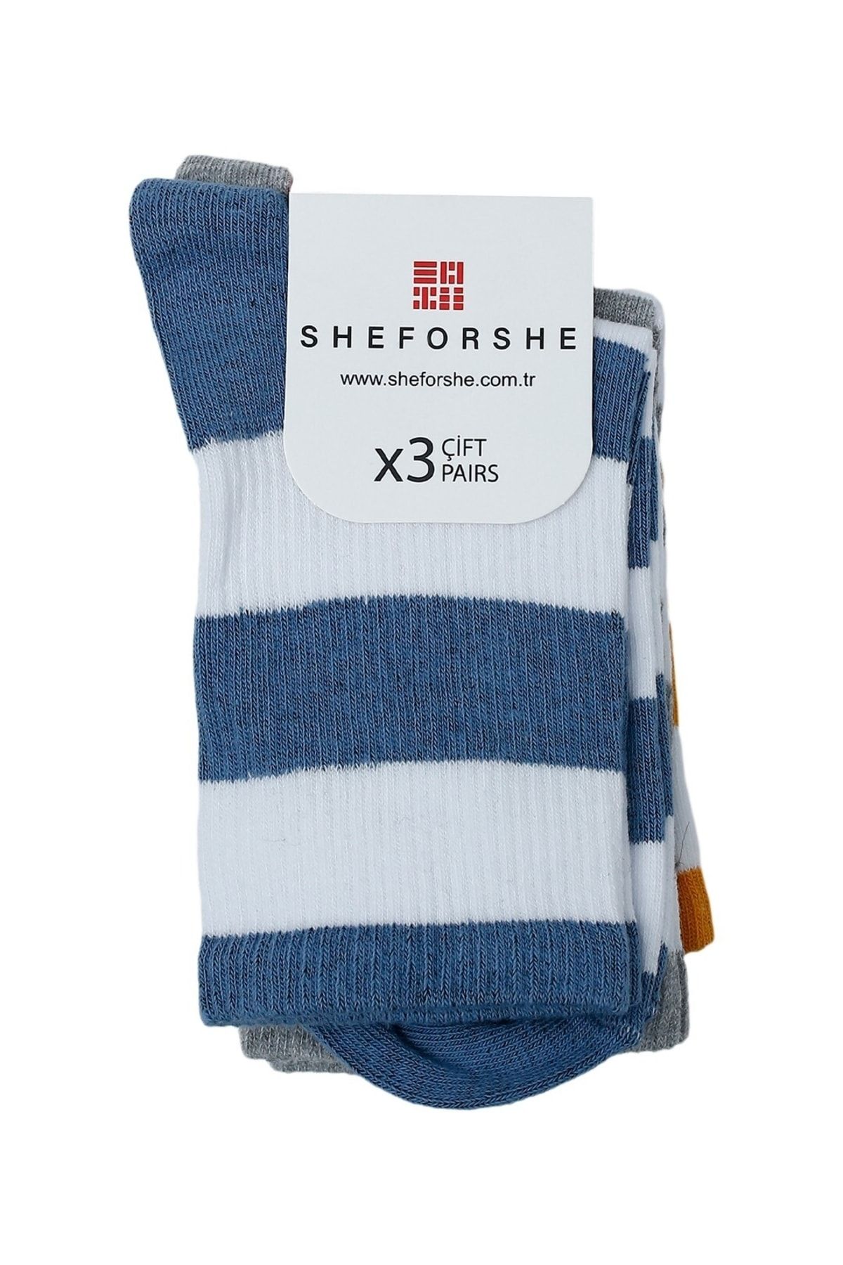 Miniso Sheforshe Ss23 3'lü Kalın Çemberli Tenis Unisex Çorap / Renkli 35-40