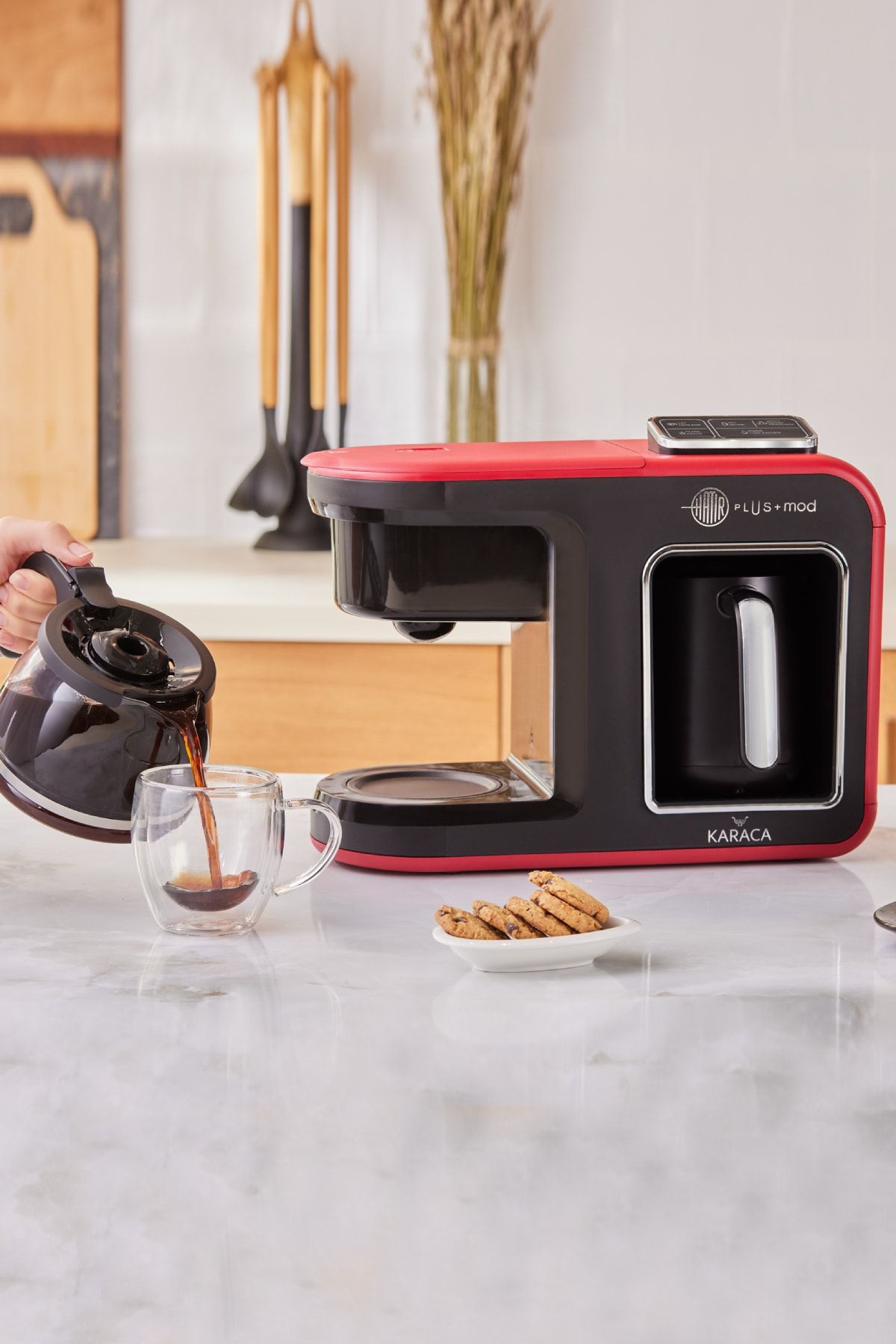 Karaca Hatır Plus Mod 5 In 1 Konuşan Kahve Ve Çay Makinesi Kırmızı