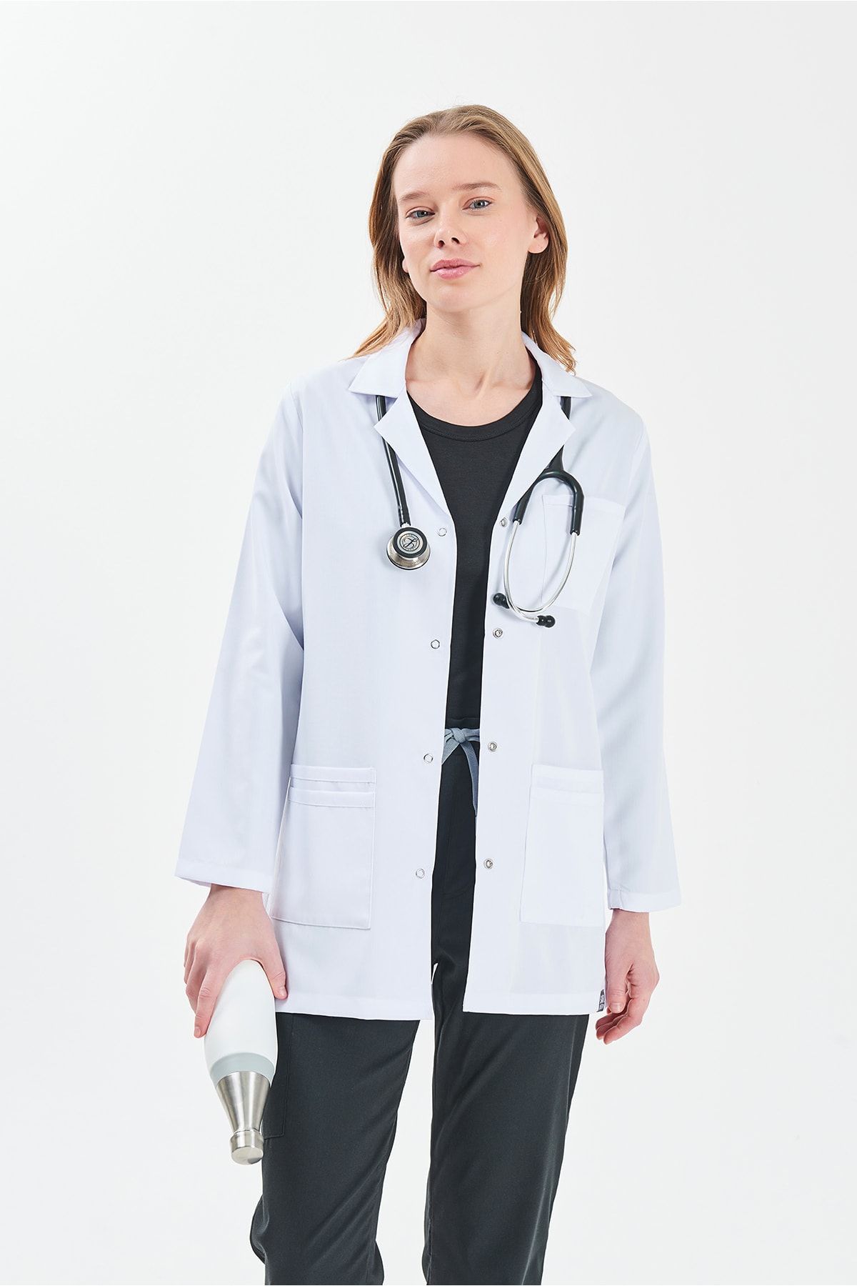 sar tekstil Feniks Kadın Beyaz Klasik Yaka Ceket Boy Doktor Hemşire Eczacı Öğretmen Laboratuvar Önlüğü 5 Cepli