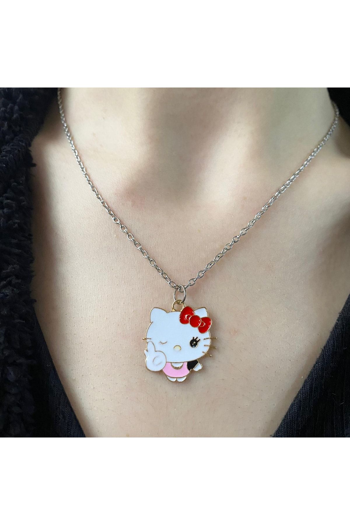 İYİ MODA Hello Kitty Cool Emoji Kolye