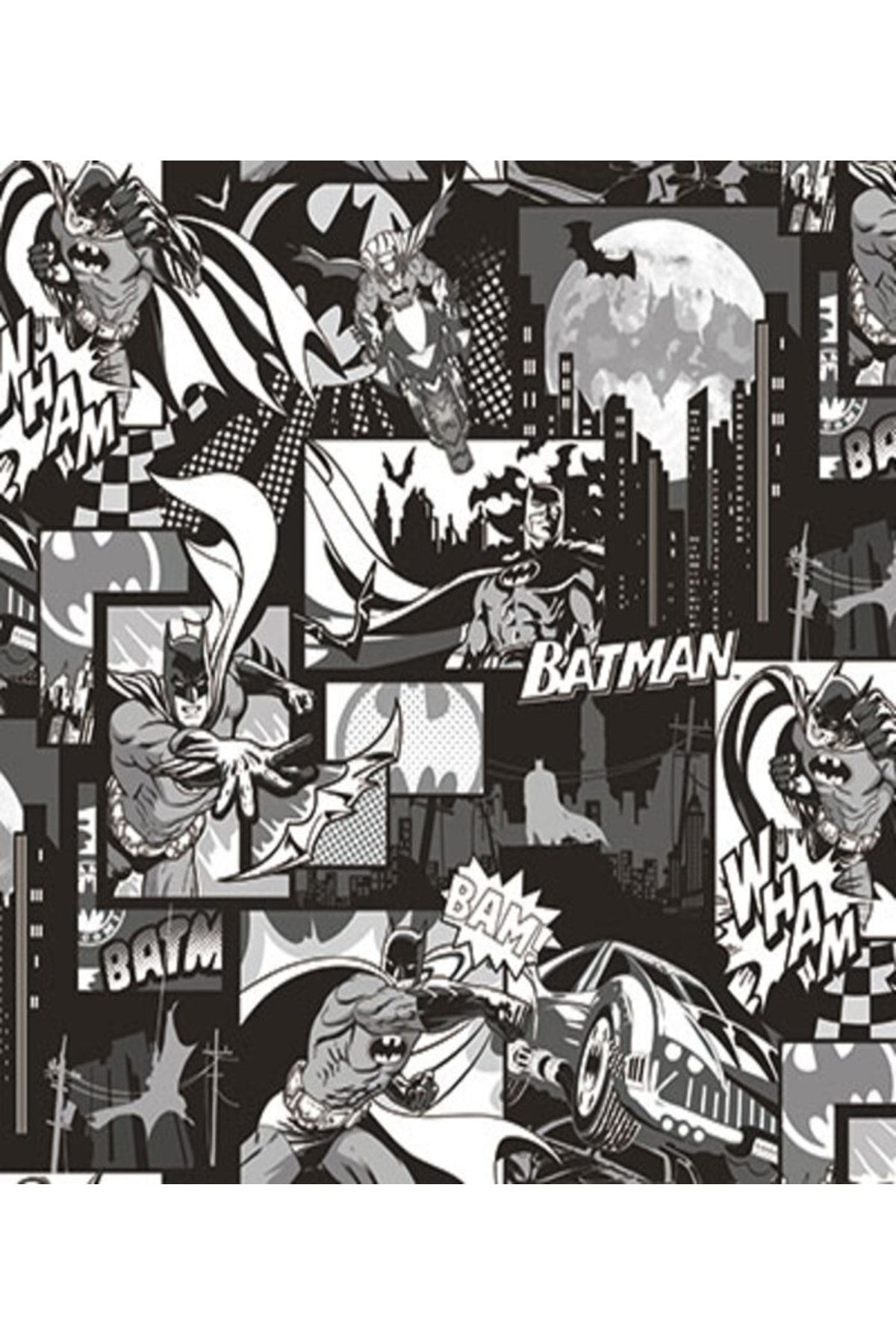Adawall Adakids Batman Çizgi Film Karakter Desenli Çocuk Odası Duvar Kağıdı Non-woven Kağıt Taban