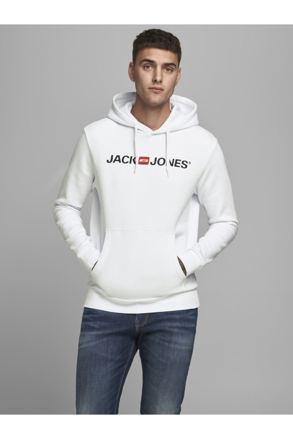 Jack & Jones Kapüşonlu Logolu Sweatshirt- Corplogo