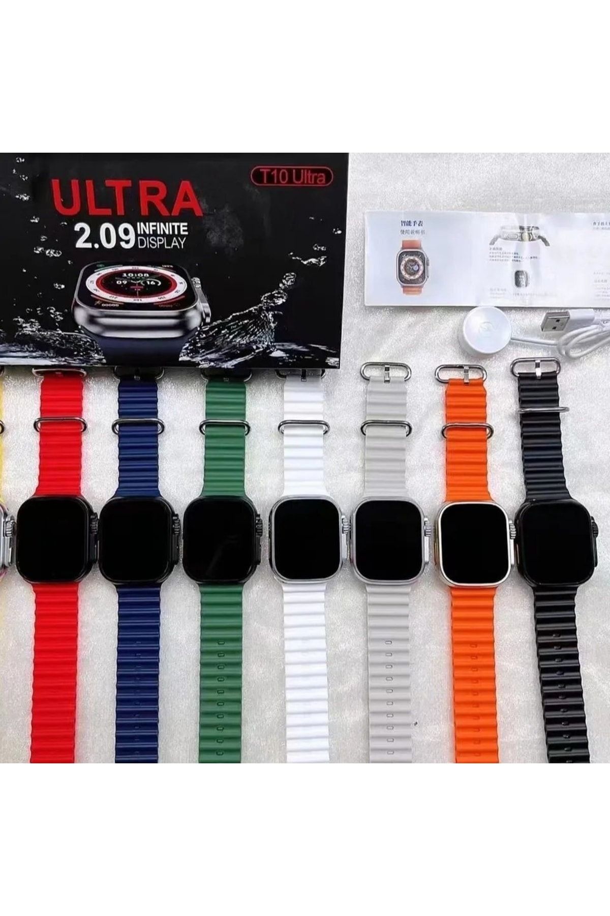 Linva Watch 8 Ultra Serisi T10 Ultra 2023 Son Sürüm Akıllı Saat Çift Kordonlu 2.09 Dev Ekran 49mm