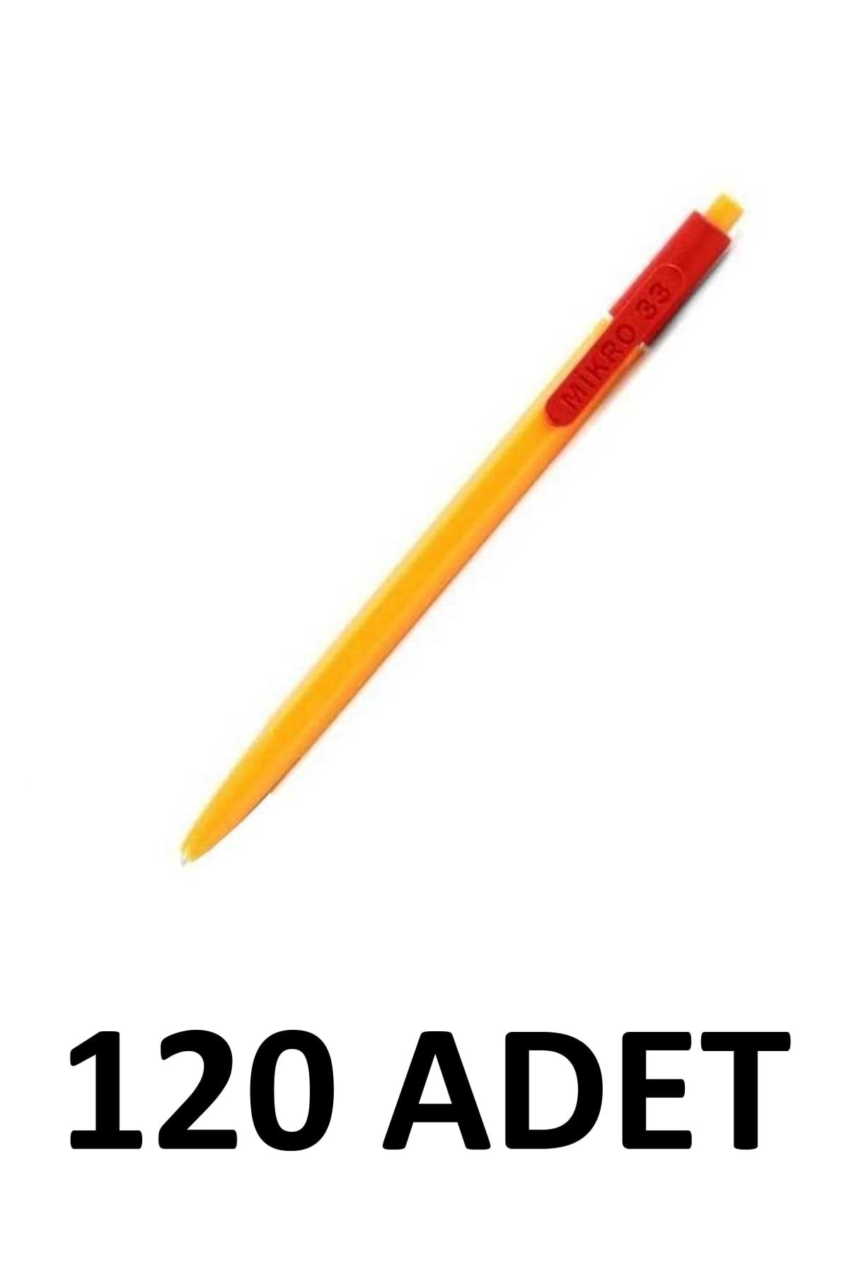 Mikro 120 Adet Basmalı Tükenmez Kalem Kahveci Kalemi Kırmızı M-33