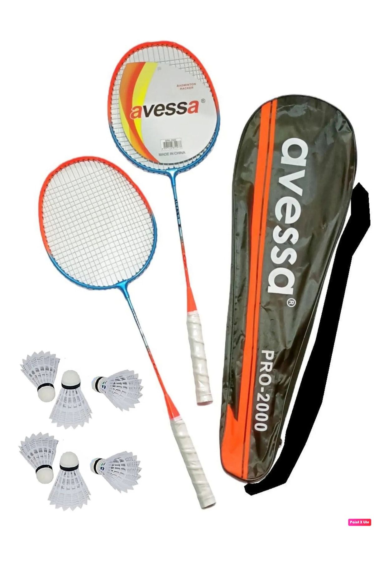 Avessa Pro-2000 Çantalı Profesyonel Badminton Raketi Seti + 6 Adet Badminton Topu