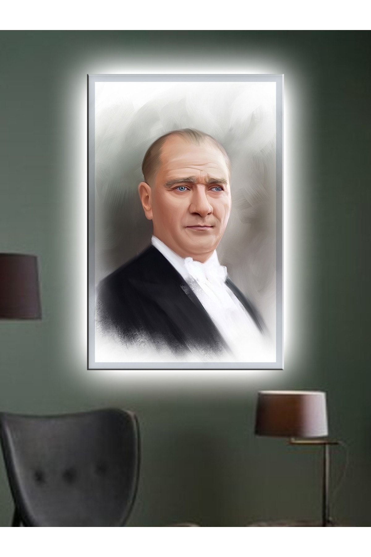 Genel Markalar KY Özel Led Işıklı Gazi Mustafa Kemal Atatürk Tablo