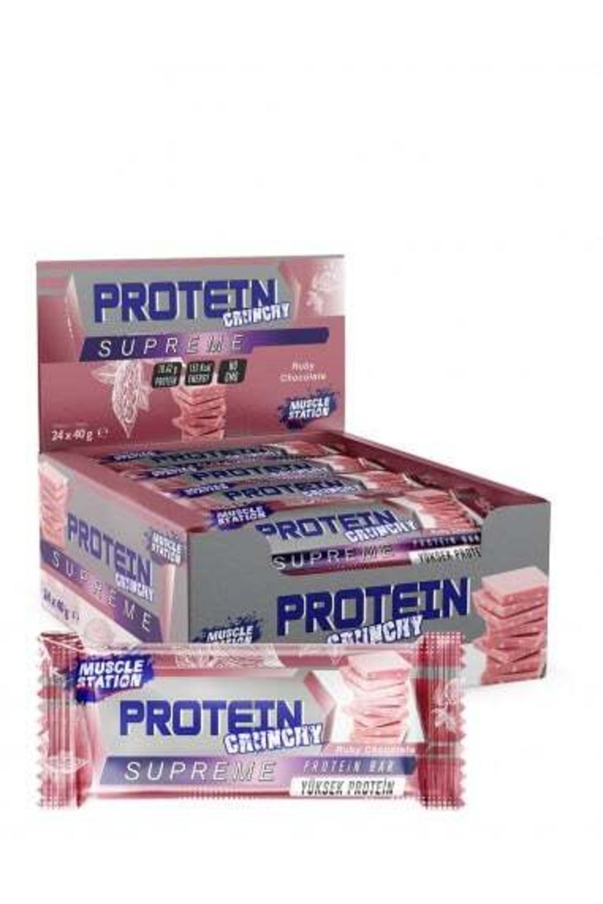 Muscle Station Supreme Protein Bar Ruby Çikolata 24 Adet