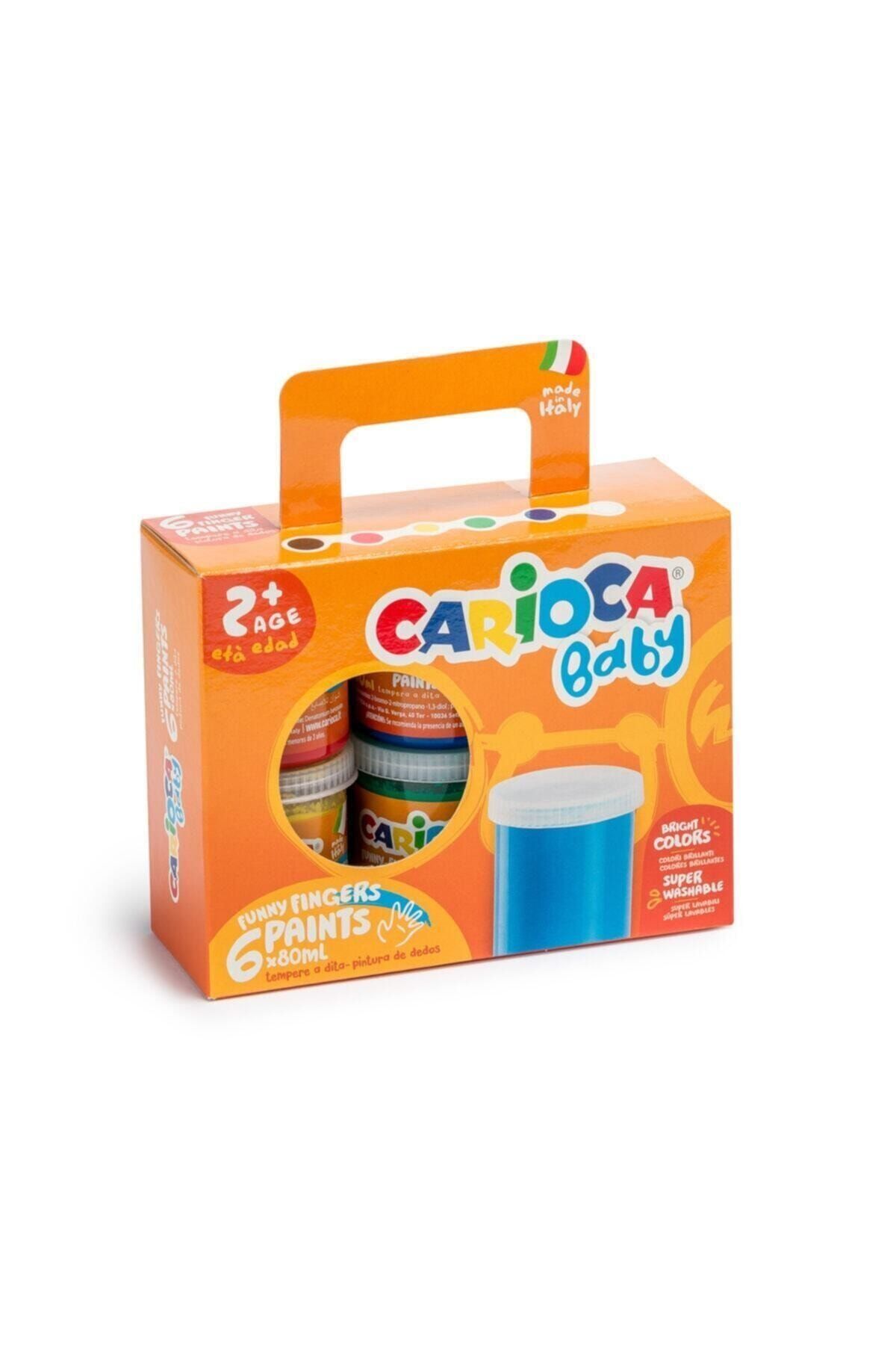 Carioca Baby Yıkanabilir Parmak Boyası - 6 Renk X 80 gr - Ko032