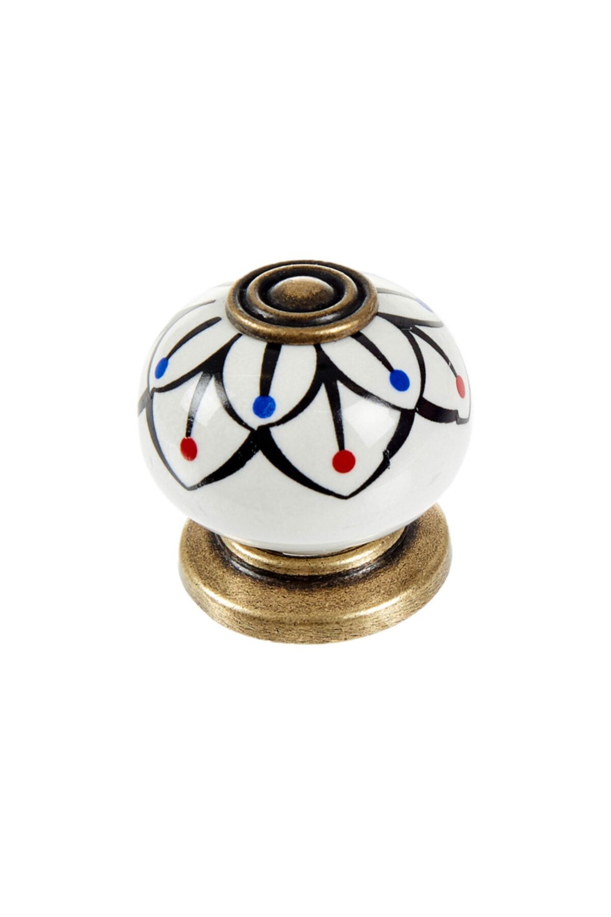Esal Rustik Düğme Kulp - Beyaz / Antik