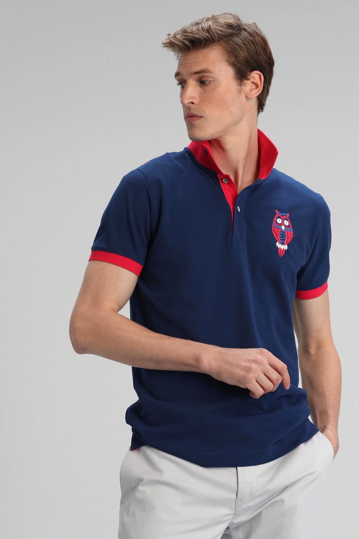 Lufian Palm Spor Polo T- Shirt Açık Lacivert