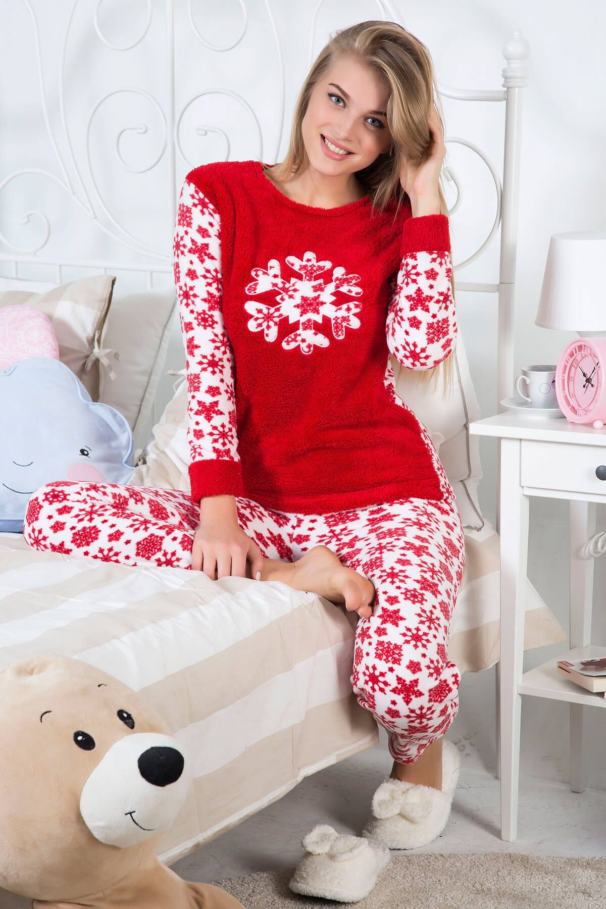 Strawberry Kadın Kırmızı Wellsoft Pijama Takımı 16611