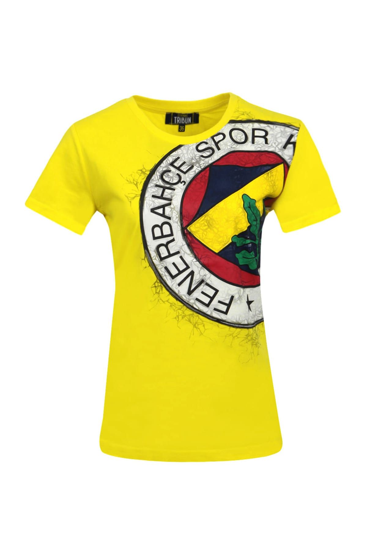 Fenerbahçe Beyaz Bayan T-Shirt Kadın Trıbun Yarım Logo T-Shirt-A-001-0-34